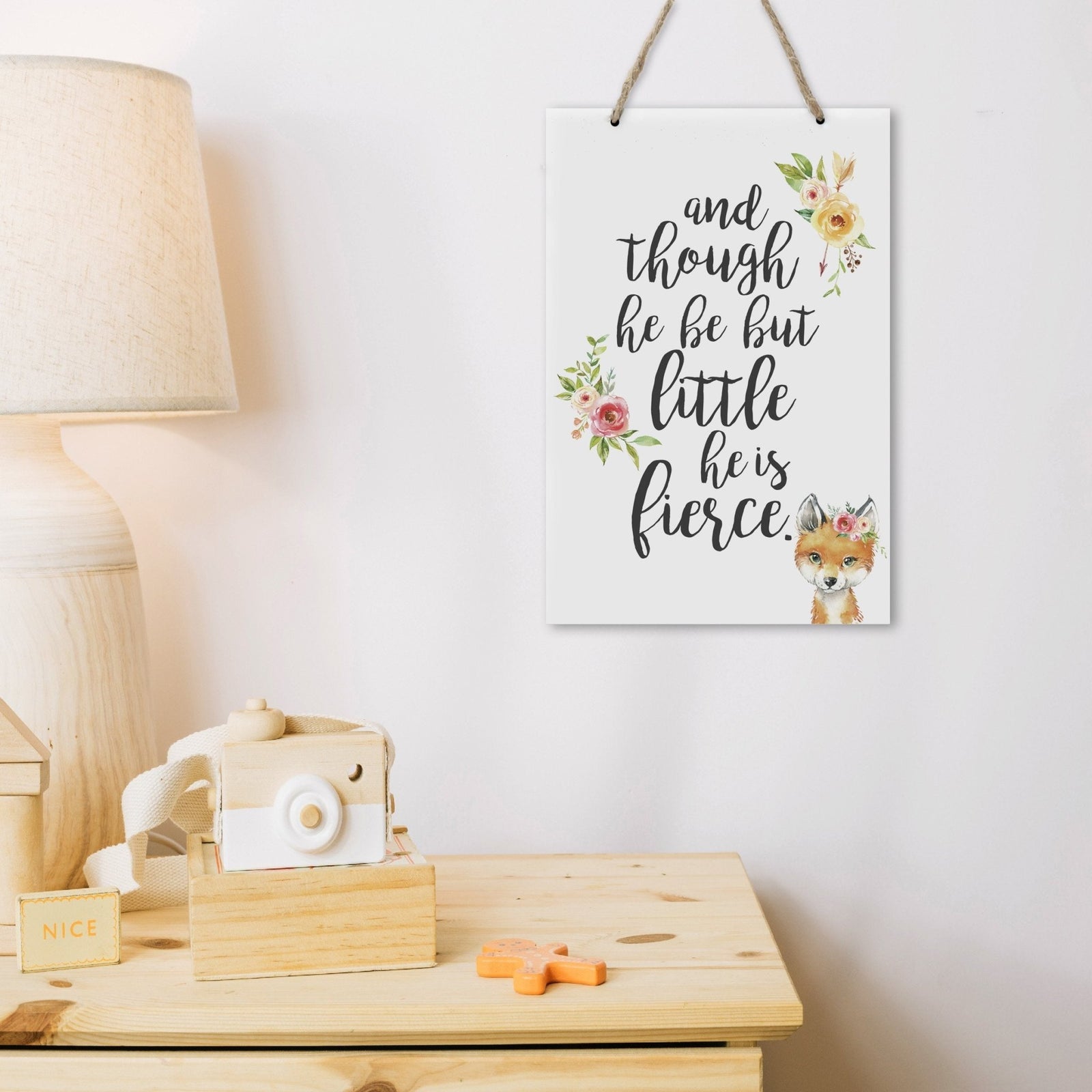 Inspirational Nursery Rope Signs for Boys and Girls - Little But Fierce - LifeSong Milestones