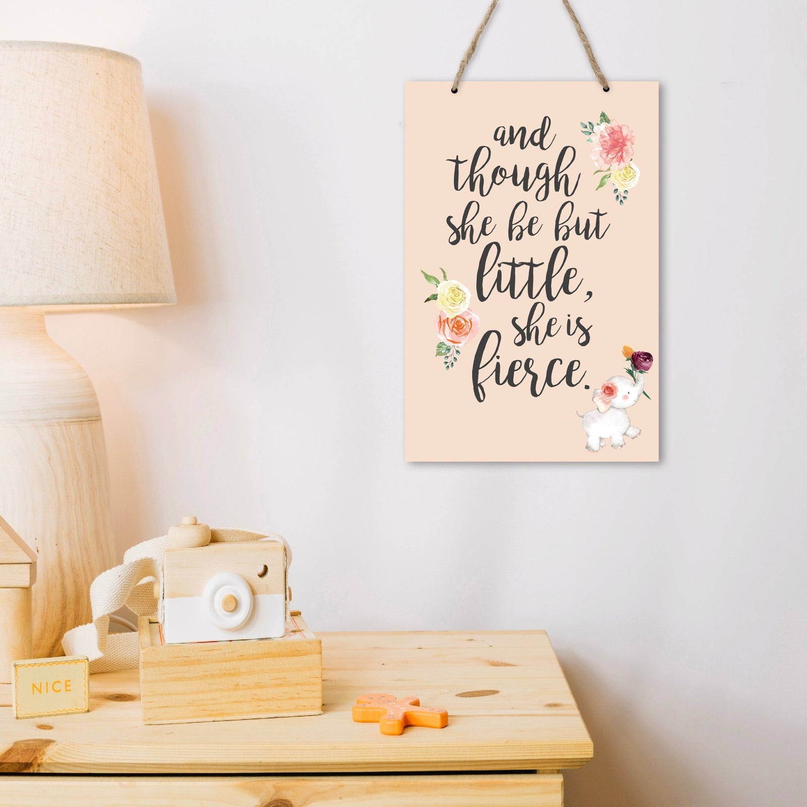 Inspirational Nursery Rope Signs for Boys and Girls - Little But Fierce - LifeSong Milestones
