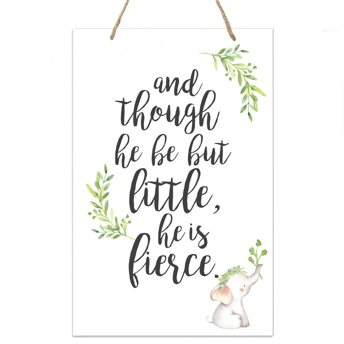 Inspirational Nursery Rope Signs for Boys and Girls - Little But Fierce - LifeSong Milestones