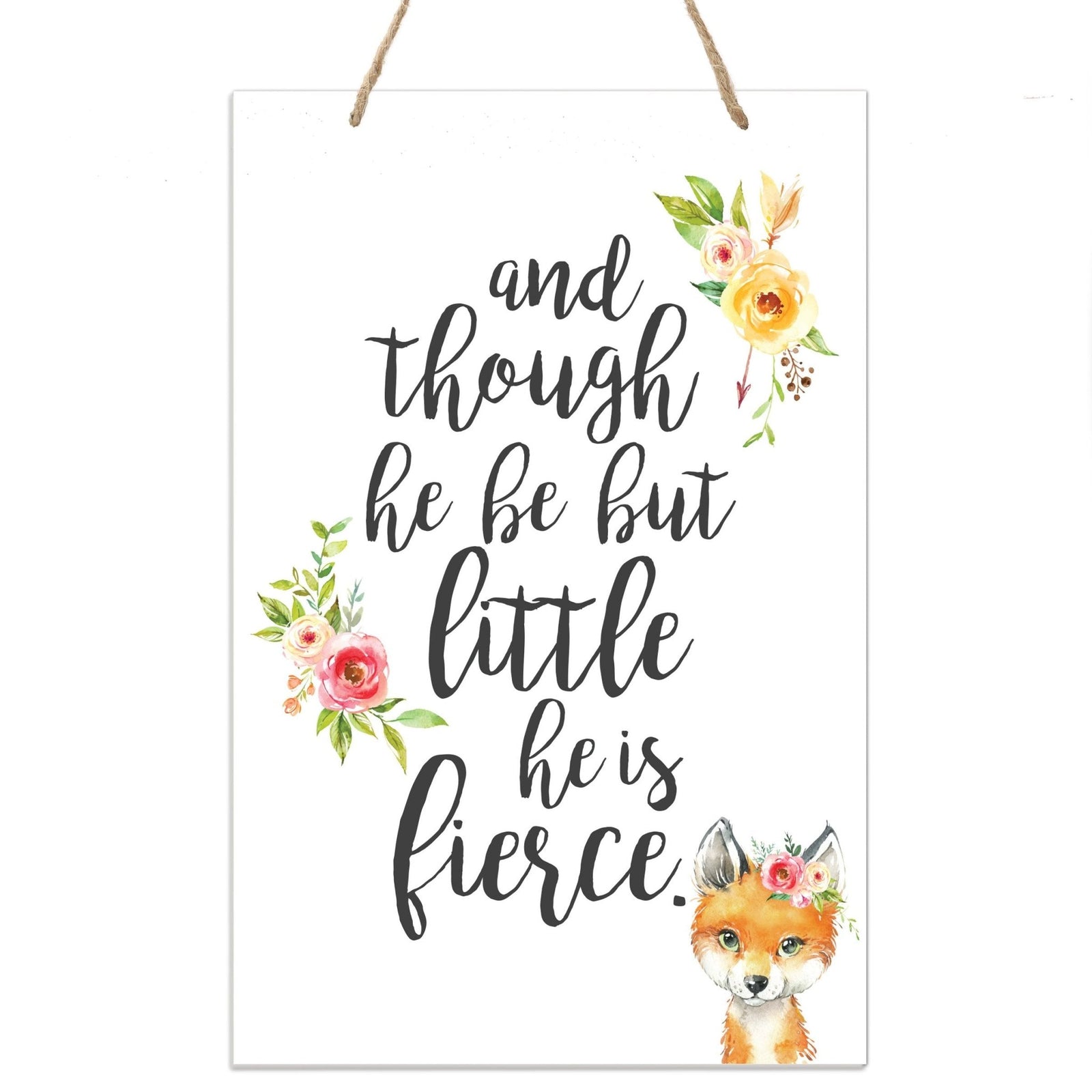 Inspirational Nursery Rope Signs for Boys and Girls - Little But Fierce - LifeSong Milestones