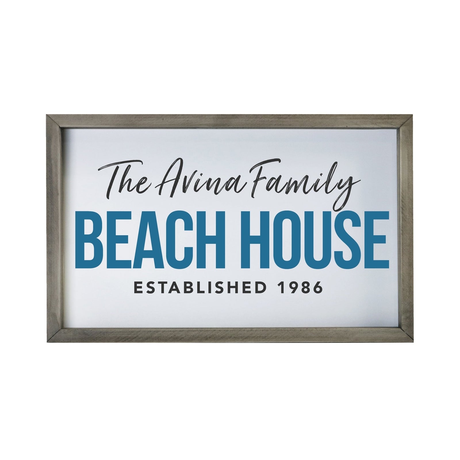 Inspirational Personalized Framed Shadow Box 12x18 - Beach House - LifeSong Milestones