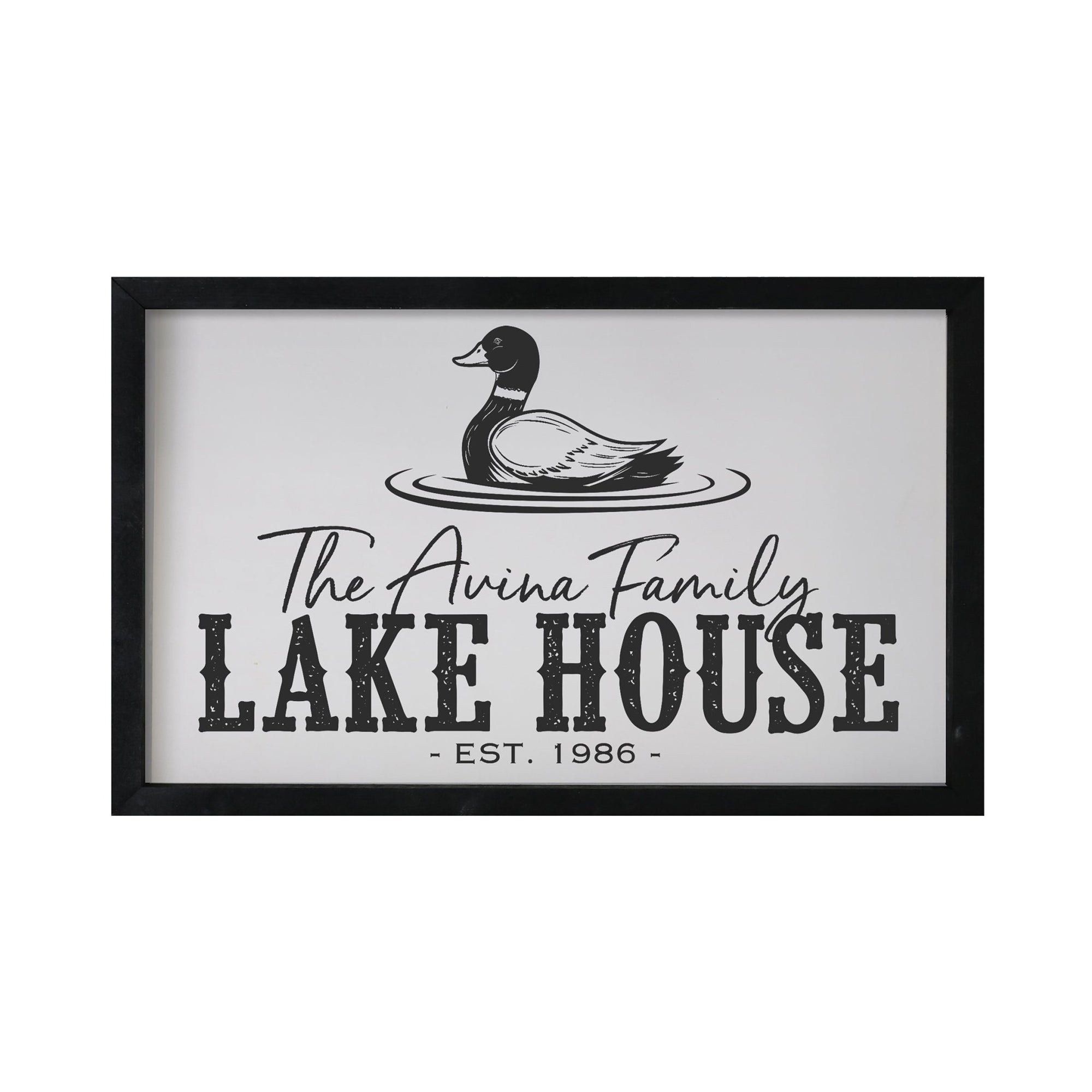 Inspirational Personalized Framed Shadow Box 12x18 - Lake House (Duck) - LifeSong Milestones