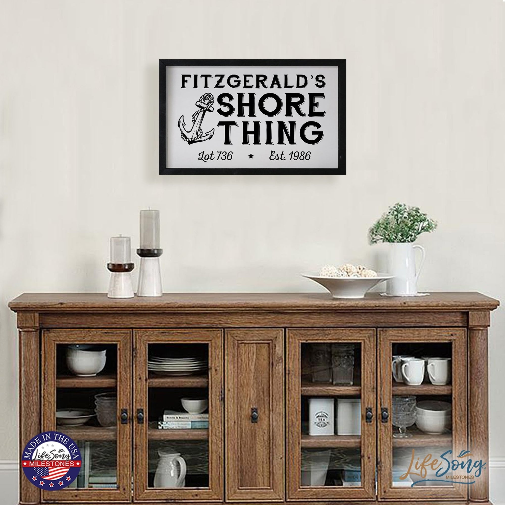 Inspirational Personalized Framed Shadow Box 12x18 - Shore Thing - LifeSong Milestones