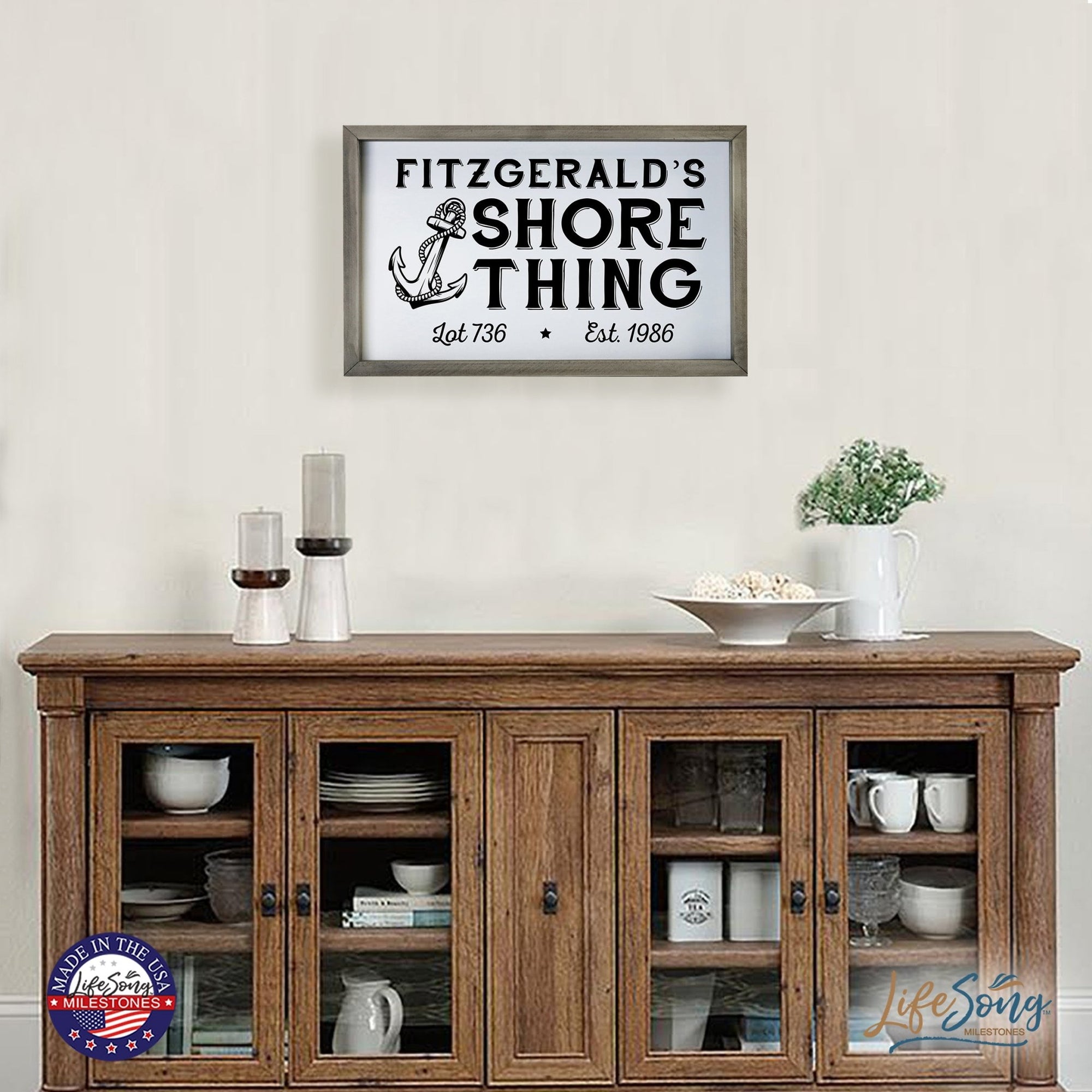 Inspirational Personalized Framed Shadow Box 12x18 - Shore Thing - LifeSong Milestones