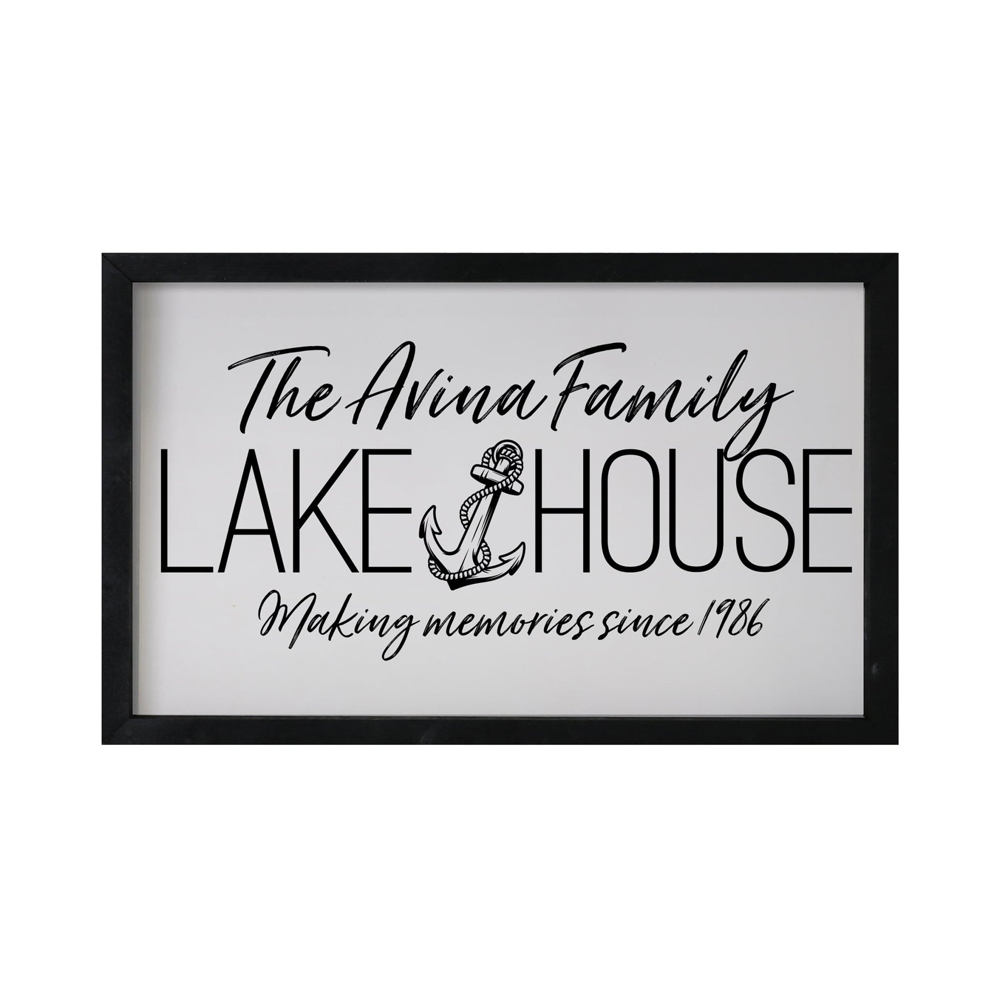 Inspirational Personalized Framed Shadow Box 12x18 - The Lake House Making Memories (Anchor) - LifeSong Milestones