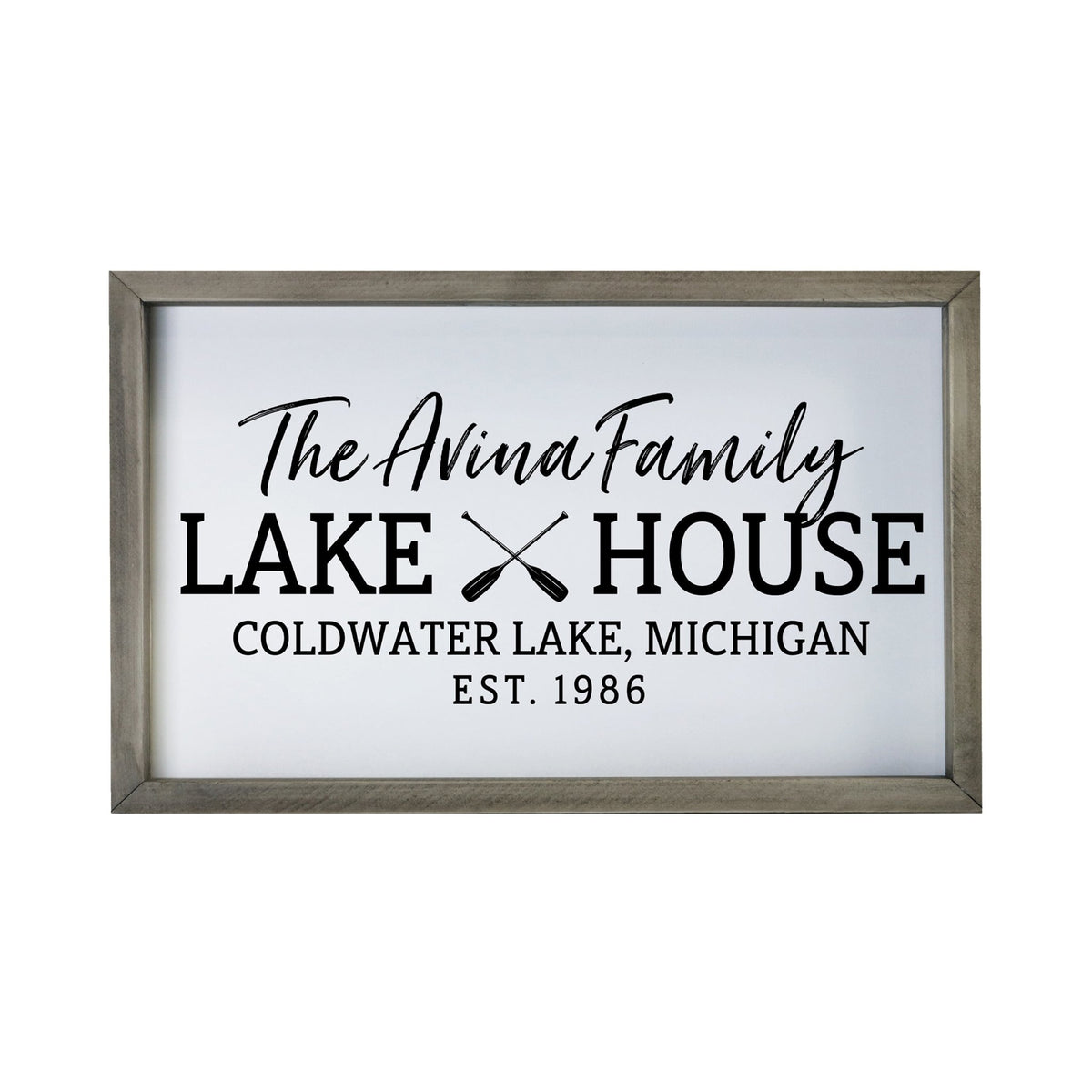 Inspirational Personalized Framed Shadow Box 12x18 -The Lake House (paddles) - LifeSong Milestones
