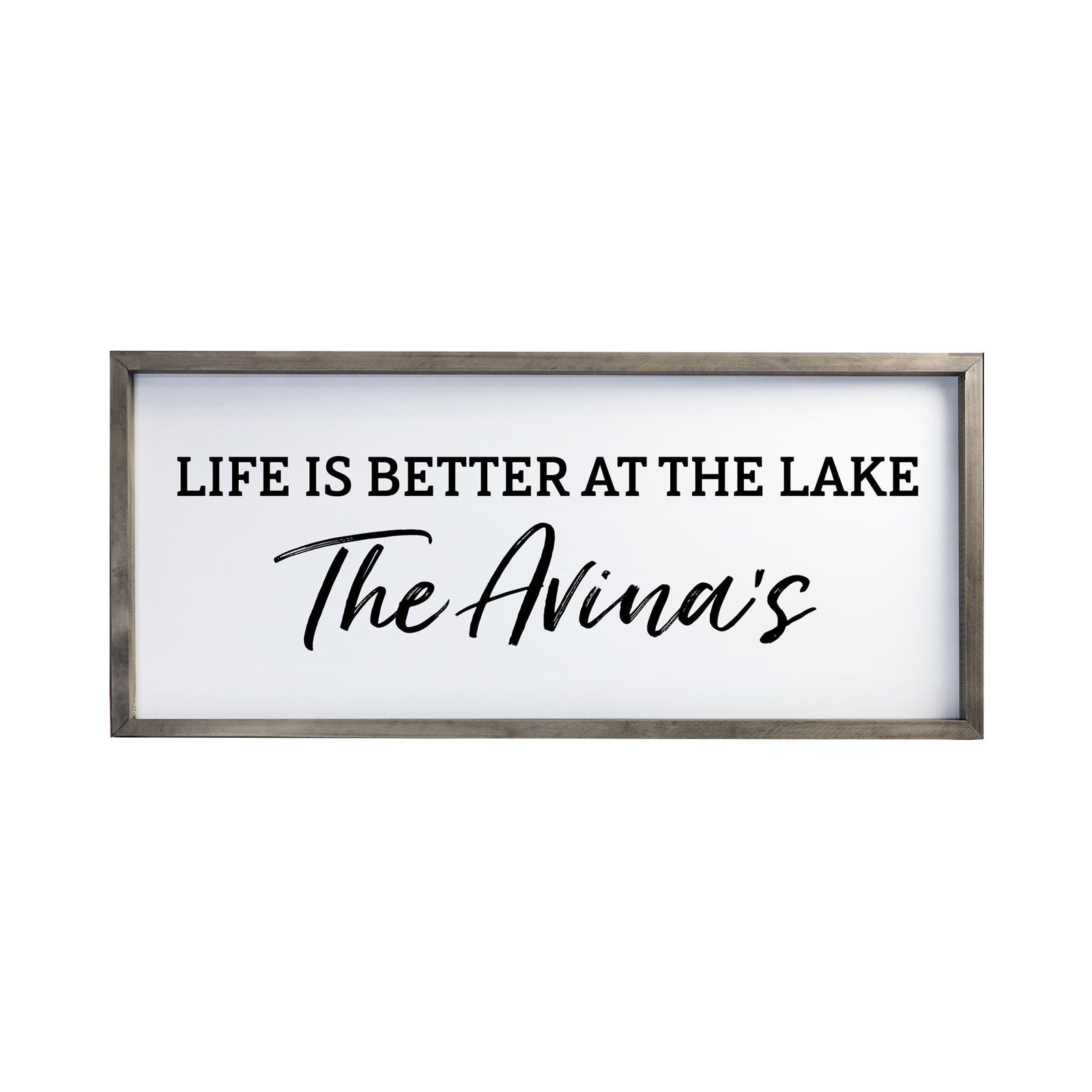 Inspirational Personalized Framed Shadow Box 13x30 - Life is Better at the Lake - LifeSong Milestones