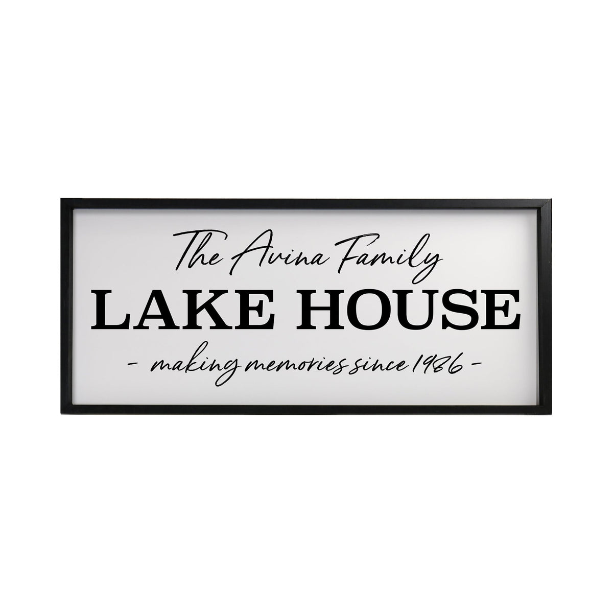Inspirational Personalized Framed Shadow Box 13x30 - The Lake House Making Memories - LifeSong Milestones