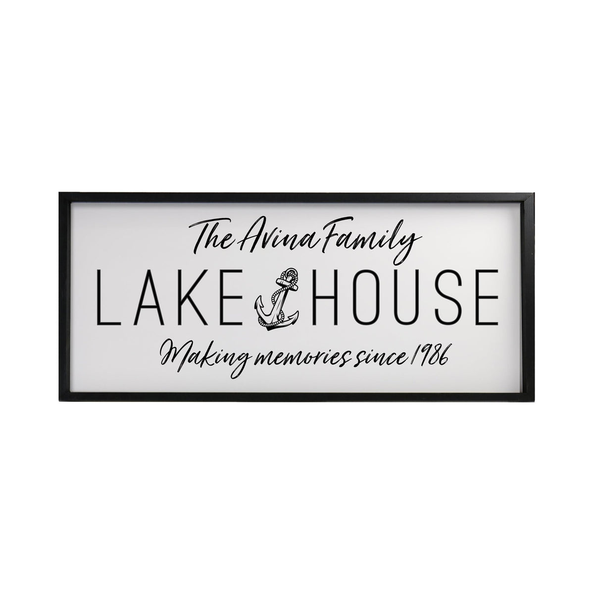 Inspirational Personalized Framed Shadow Box 13x30 - The Lake House Making Memories (Anchor) - LifeSong Milestones