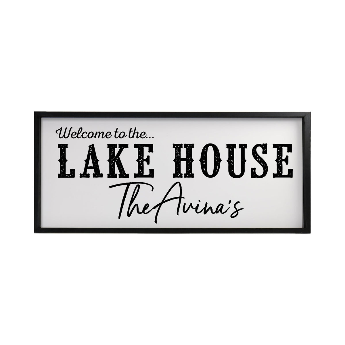Inspirational Personalized Framed Shadow Box 13x30 - Welcome to the Lake House - LifeSong Milestones