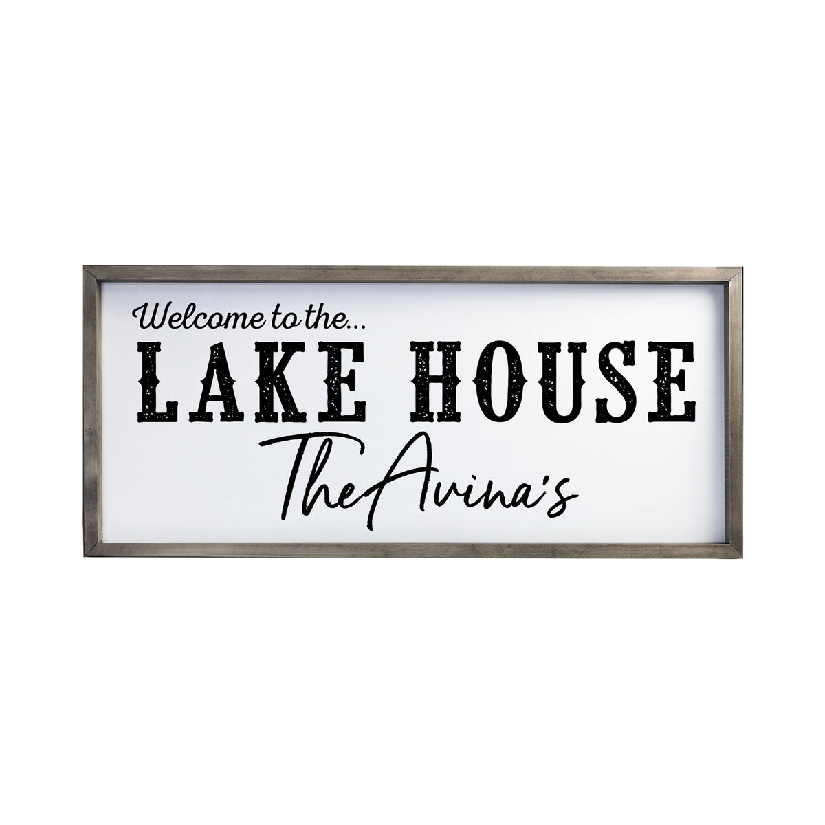 Inspirational Personalized Framed Shadow Box 13x30 - Welcome to the Lake House - LifeSong Milestones