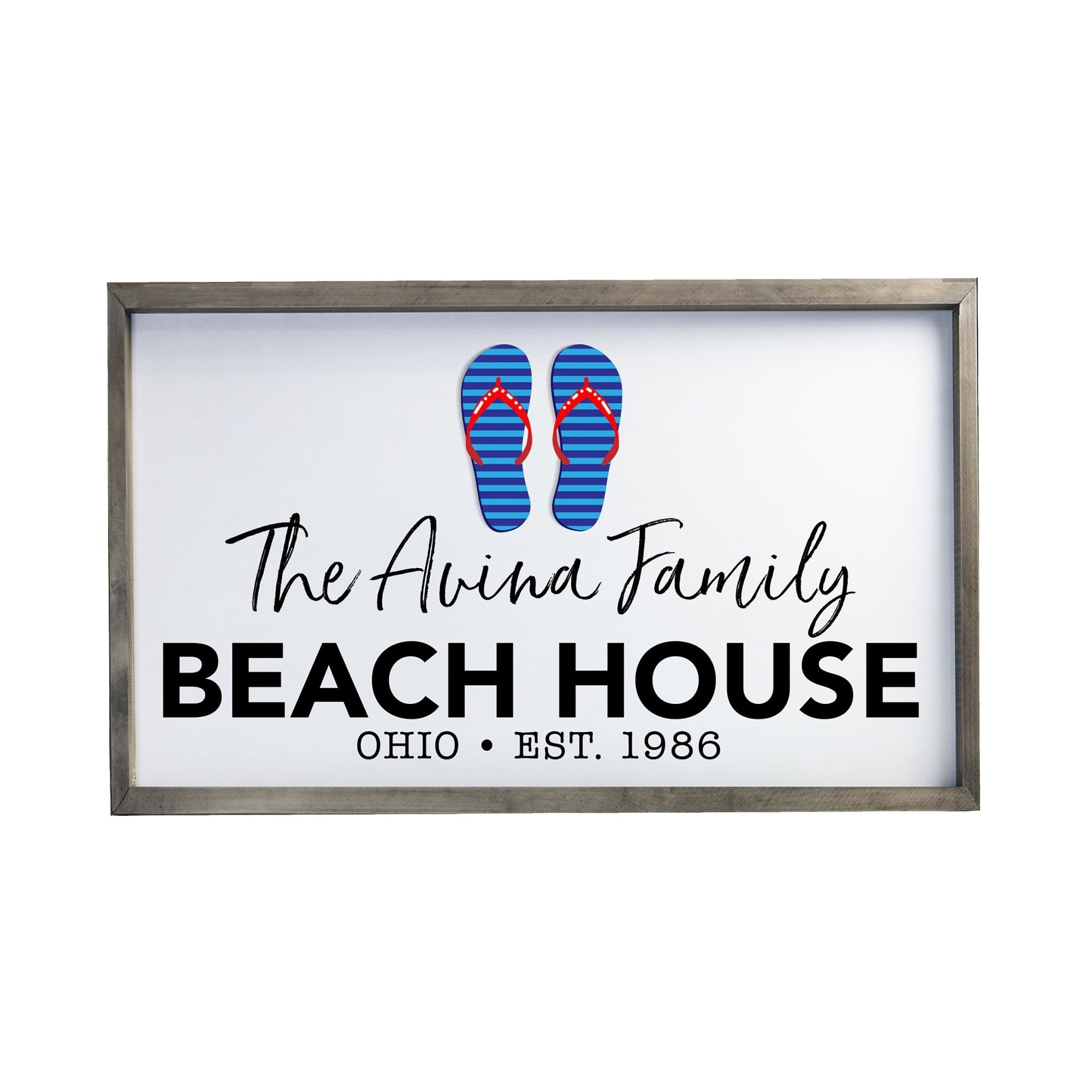 Inspirational Personalized Framed Shadow Box 16x25 - Beach House - LifeSong Milestones