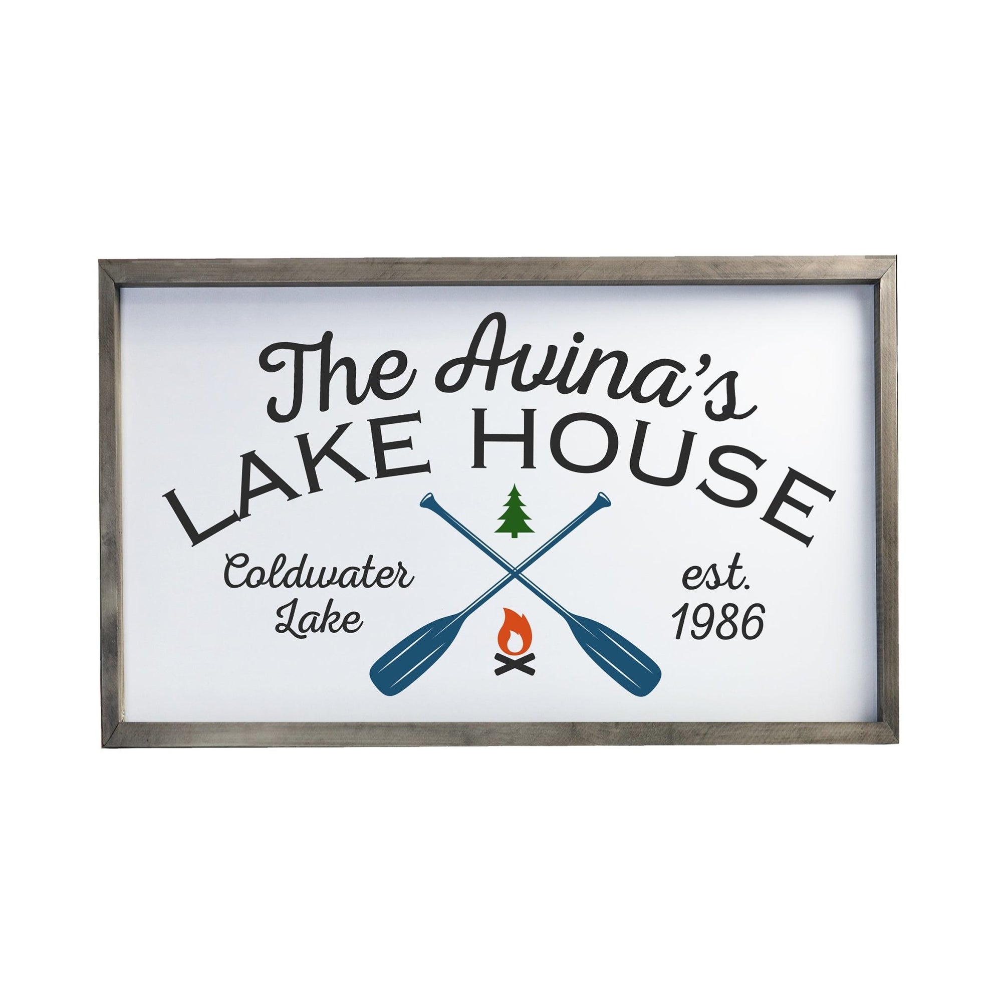 Inspirational Personalized Framed Shadow Box 16x25 - Lake House - LifeSong Milestones