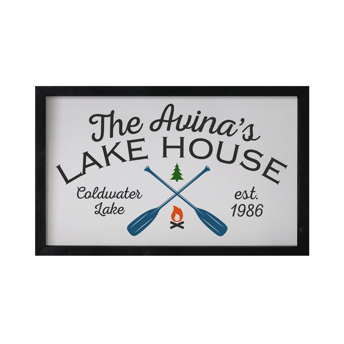 Inspirational Personalized Framed Shadow Box 16x25 - Lake House - LifeSong Milestones