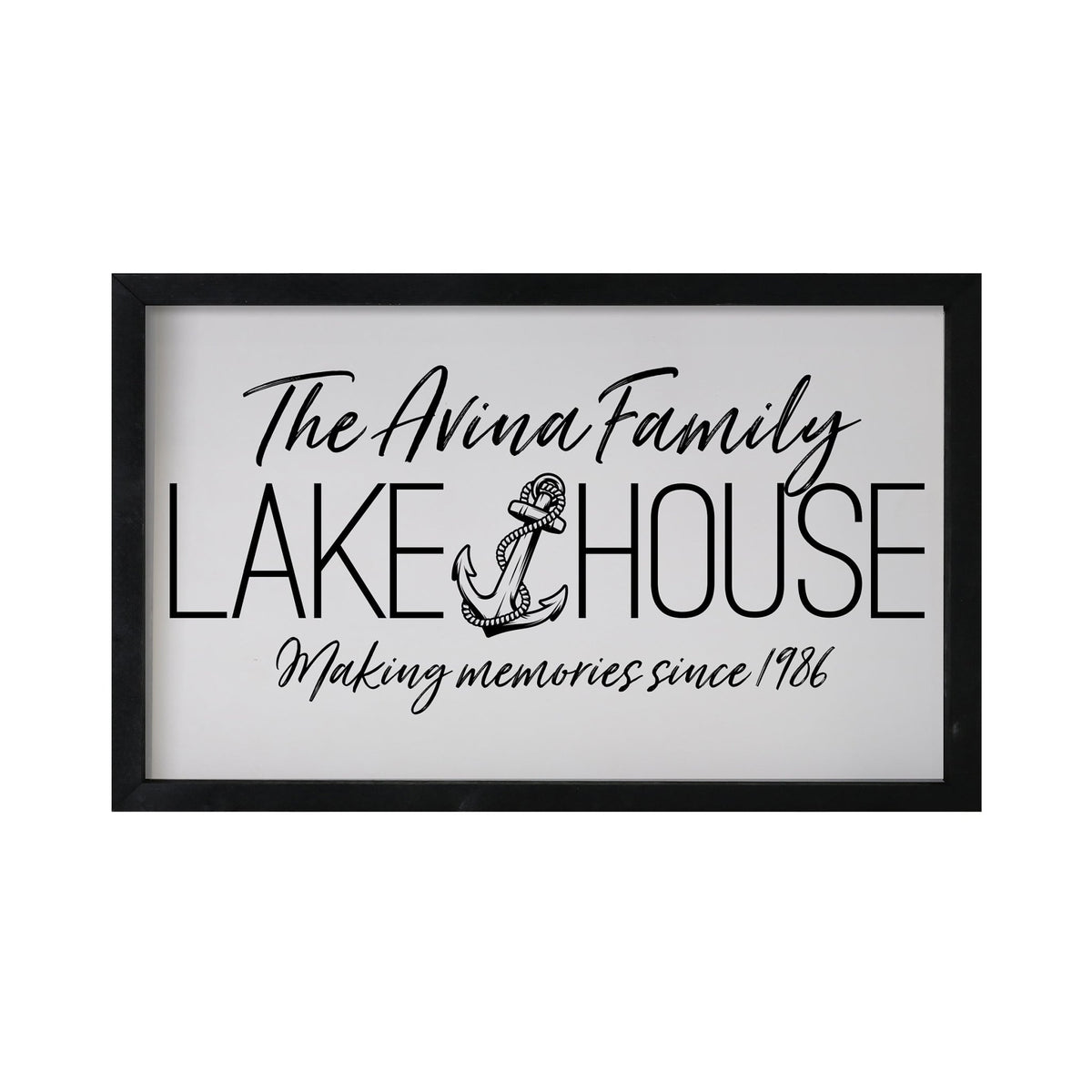 Inspirational Personalized Framed Shadow Box 16x25 - Lake House (Anchor) - LifeSong Milestones