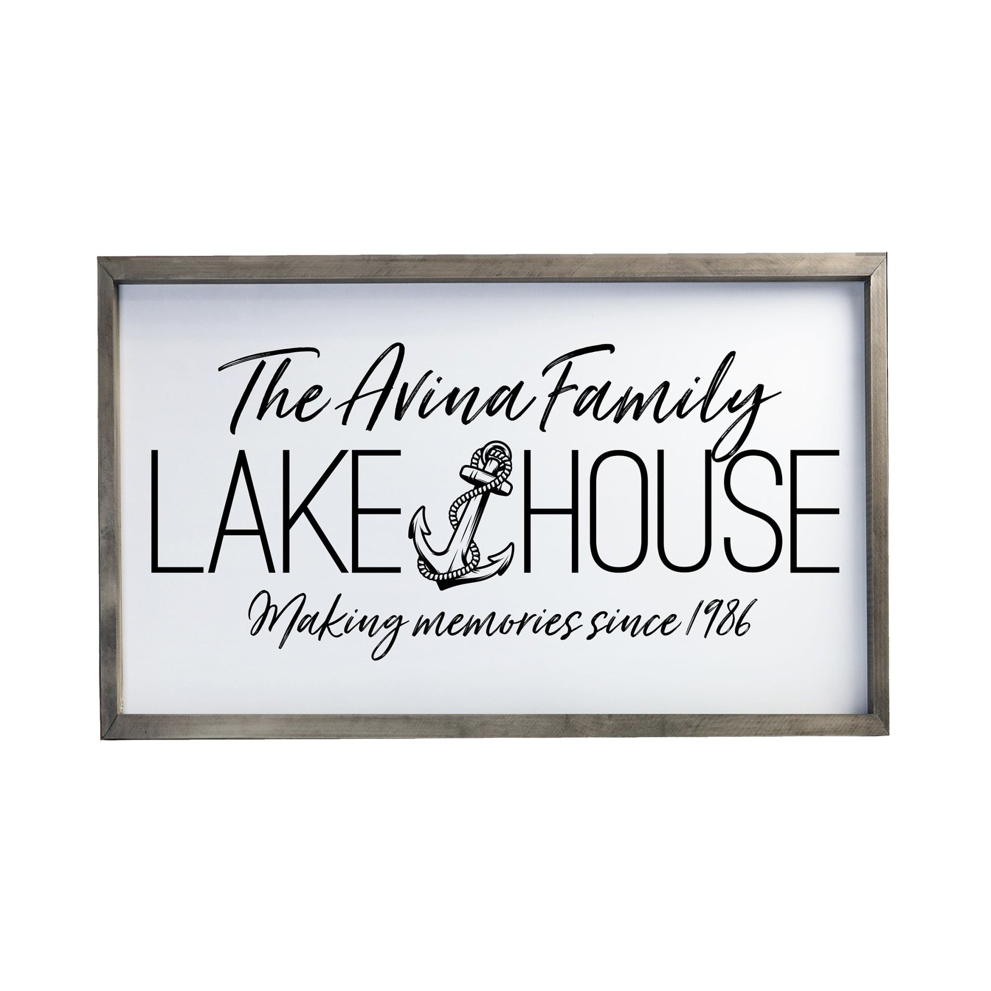 Inspirational Personalized Framed Shadow Box 16x25 - Lake House (Anchor) - LifeSong Milestones
