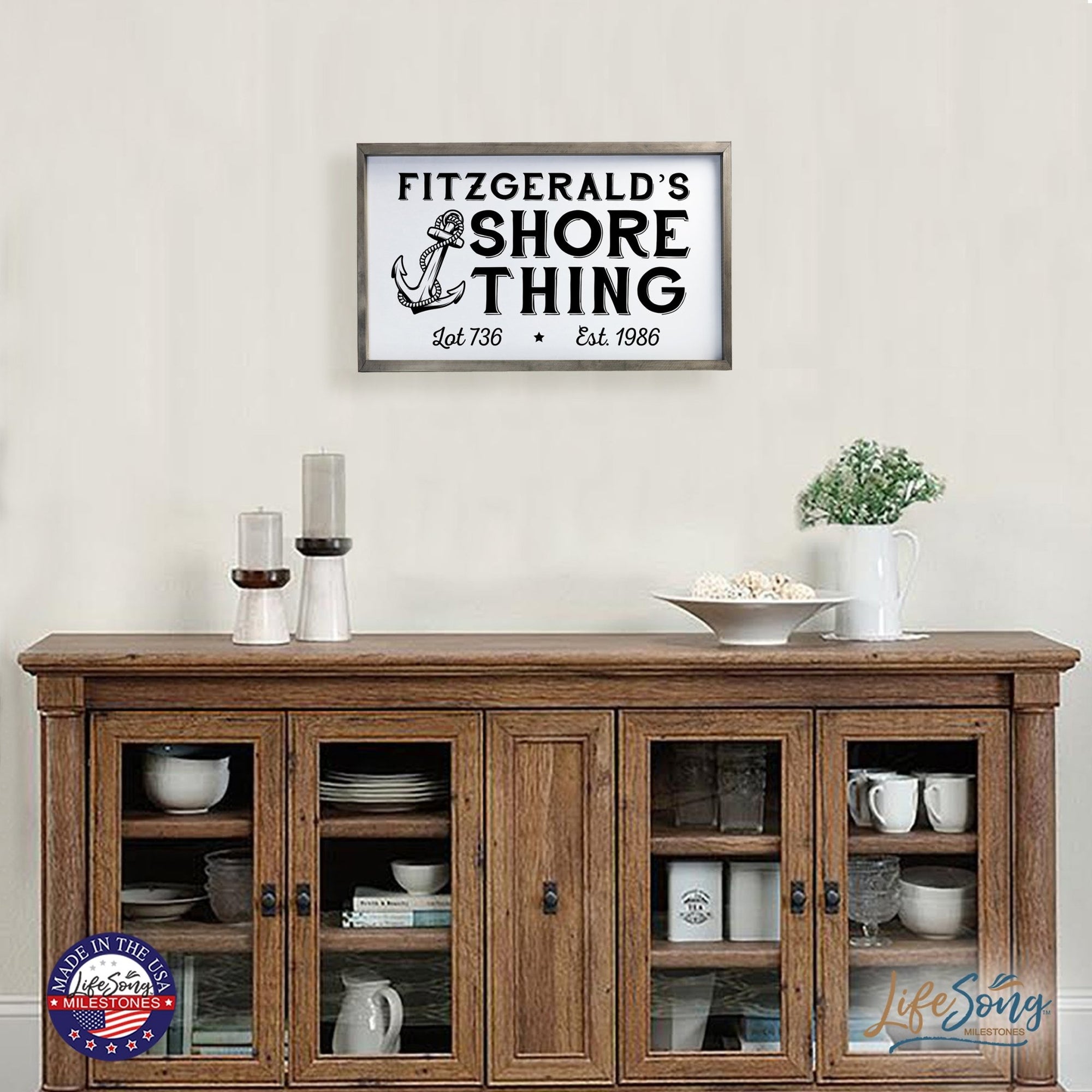 Inspirational Personalized Framed Shadow Box 16x25 - Shore Thing - LifeSong Milestones