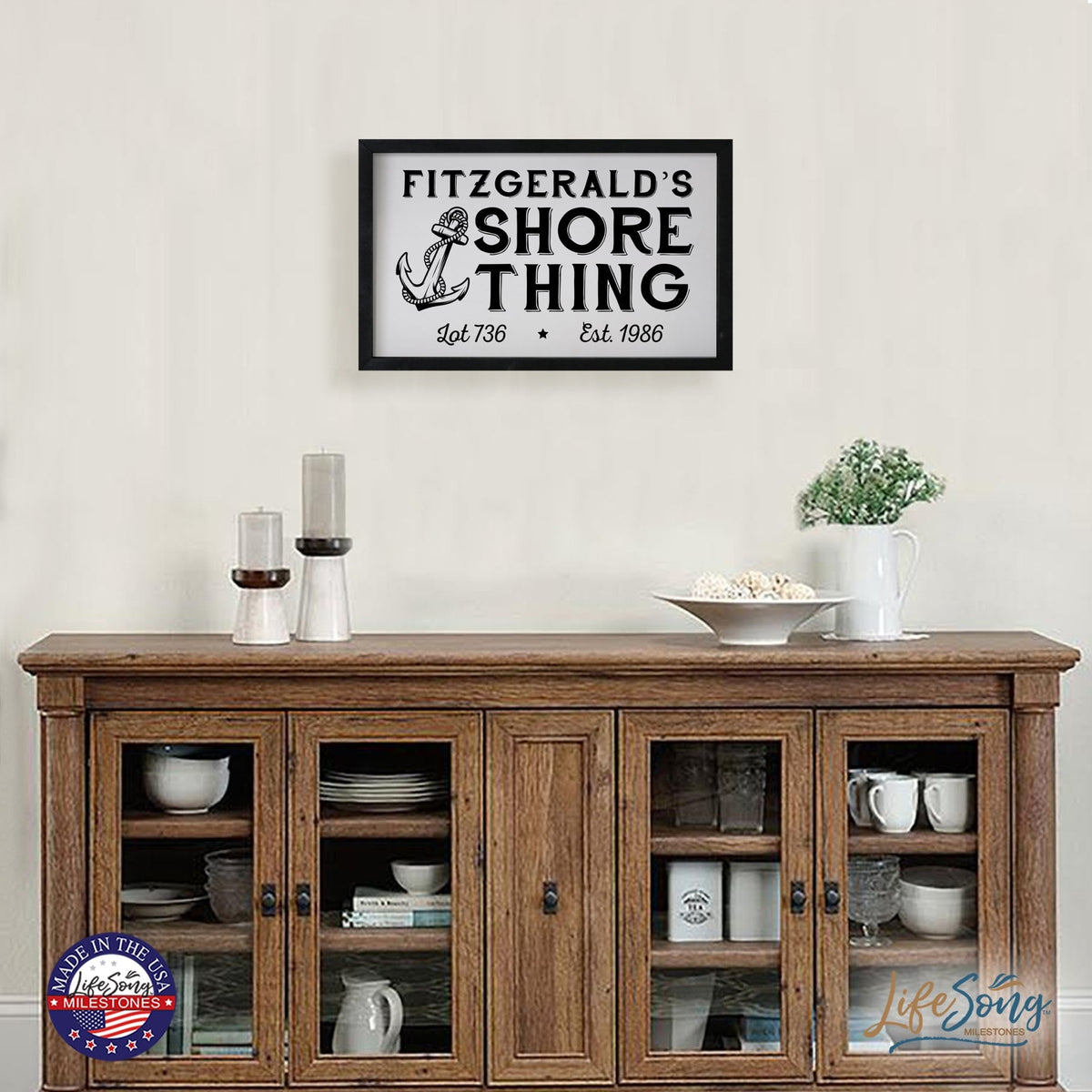 Inspirational Personalized Framed Shadow Box 16x25 - Shore Thing - LifeSong Milestones