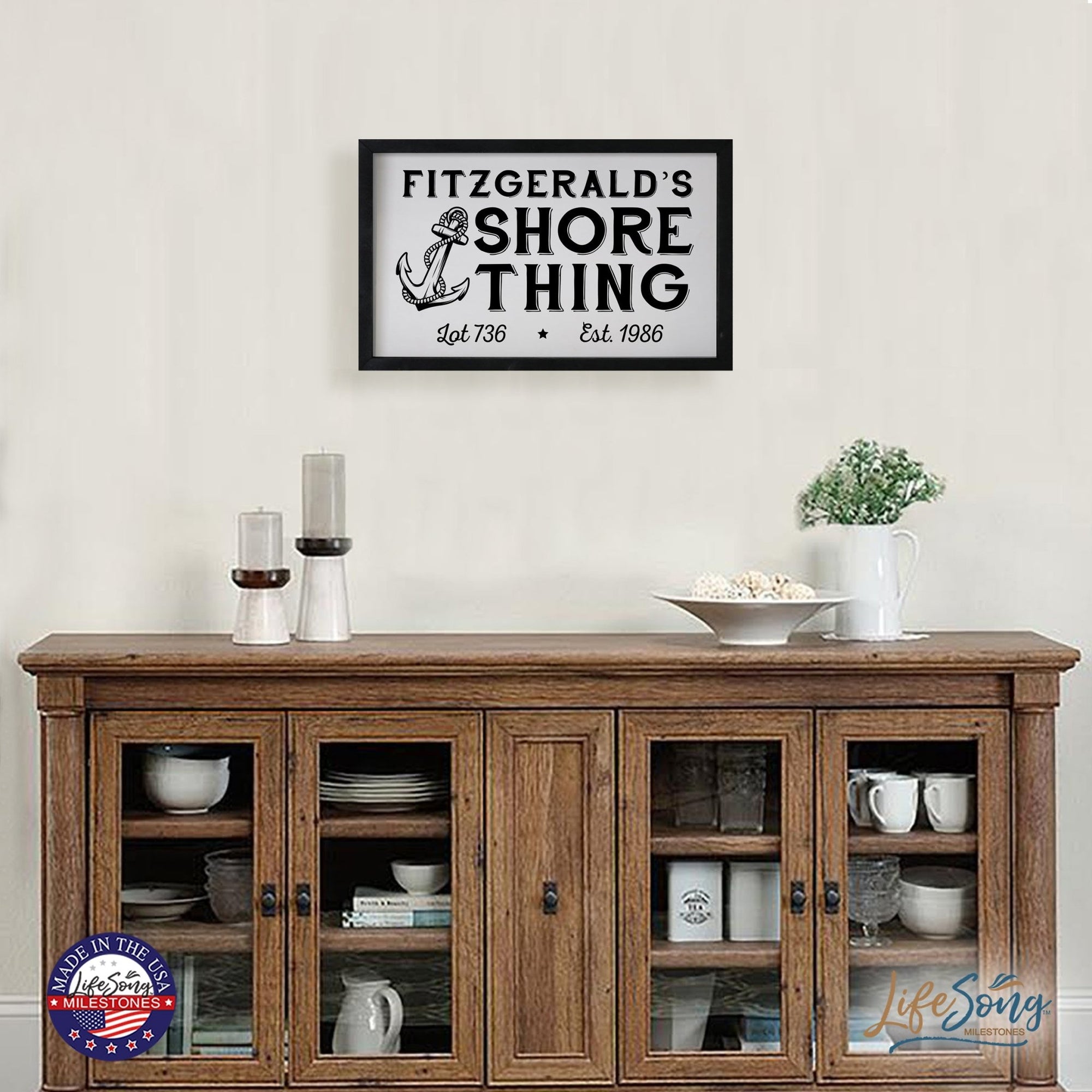 Inspirational Personalized Framed Shadow Box 16x25 - Shore Thing - LifeSong Milestones