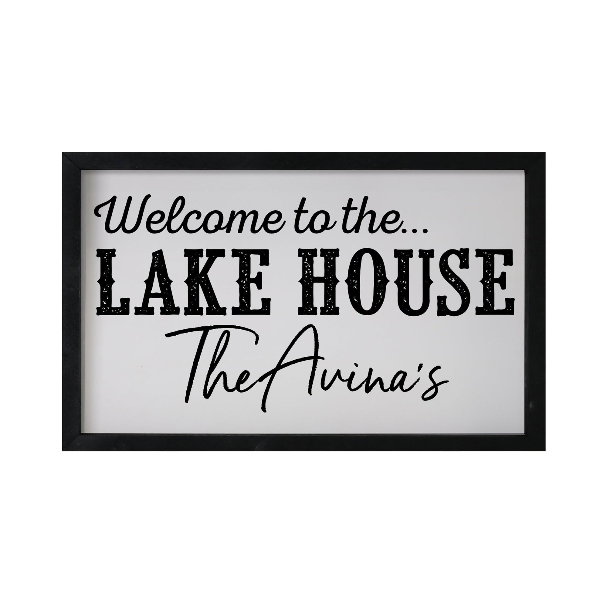 Inspirational Personalized Framed Shadow Box 16x25 - Welcome to the Lake House - LifeSong Milestones