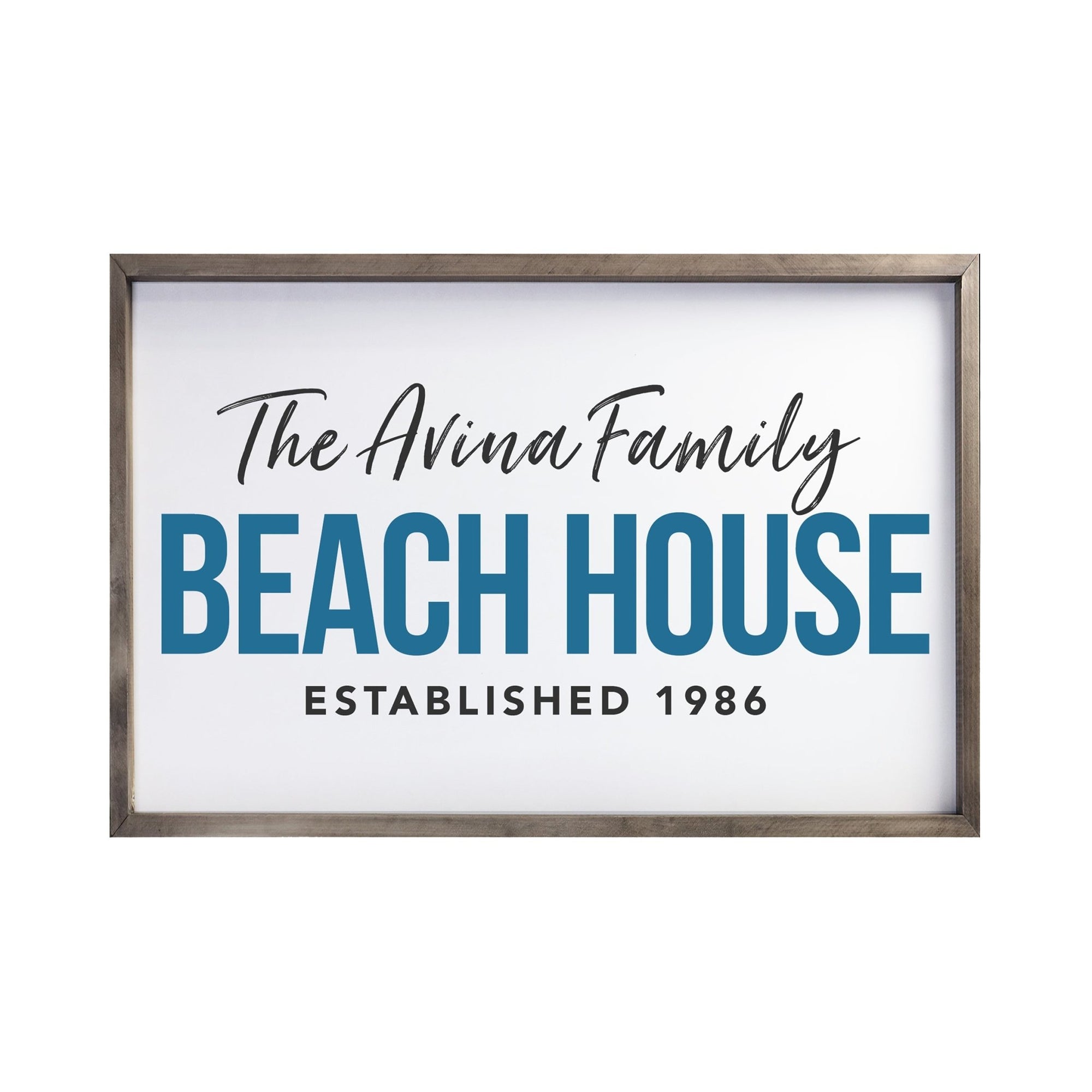 Inspirational Personalized Framed Shadow Box 25x36 - Beach House - LifeSong Milestones
