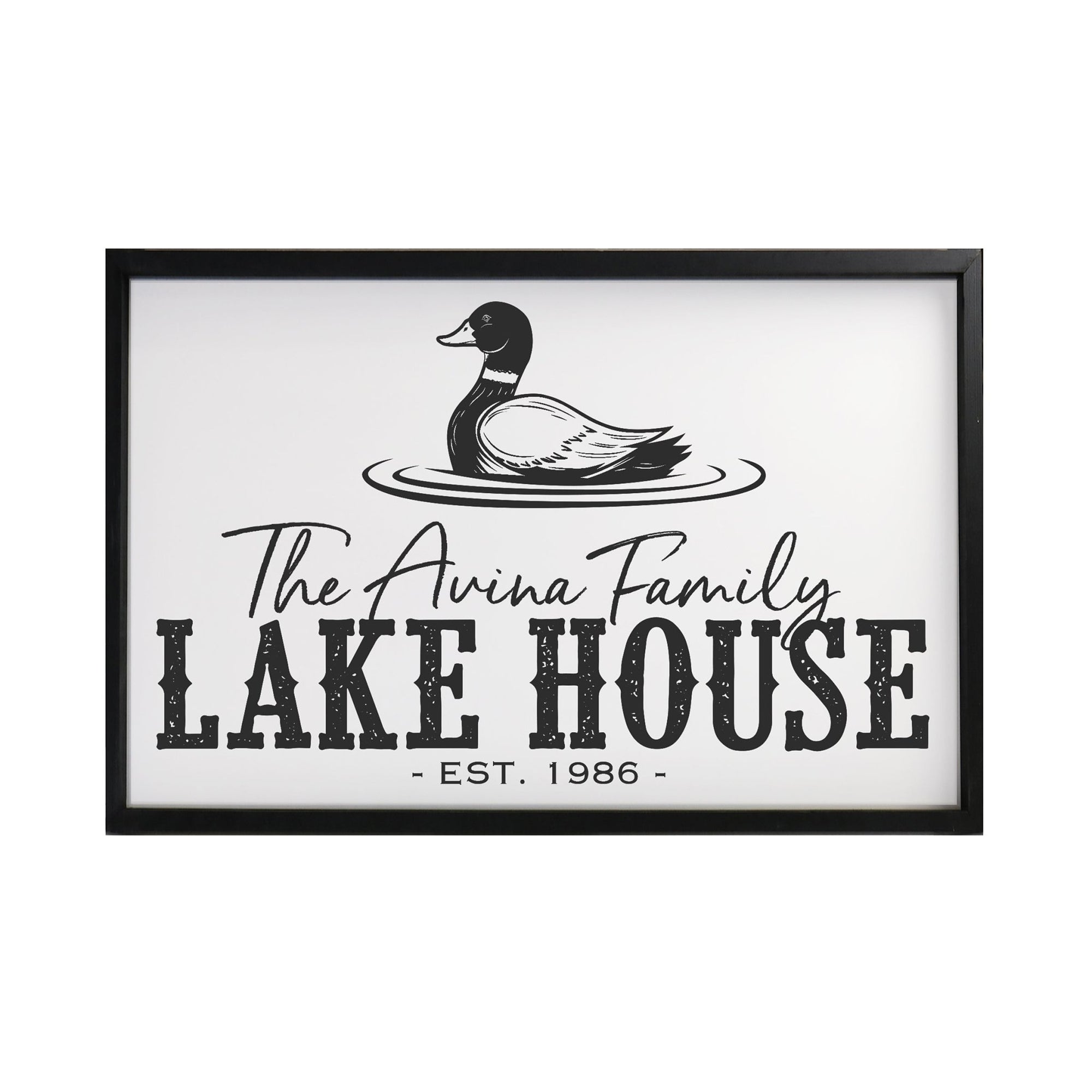 Inspirational Personalized Framed Shadow Box 25x36 - Lake House (Duck) - LifeSong Milestones