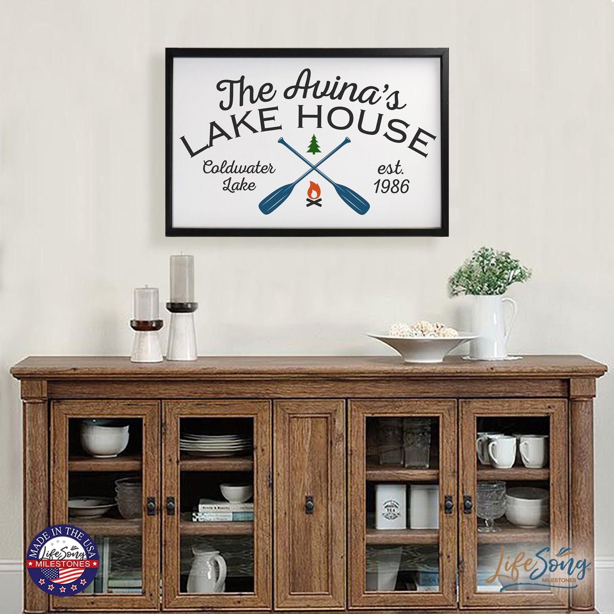 Inspirational Personalized Framed Shadow Box 25x36 - The Lake House - LifeSong Milestones