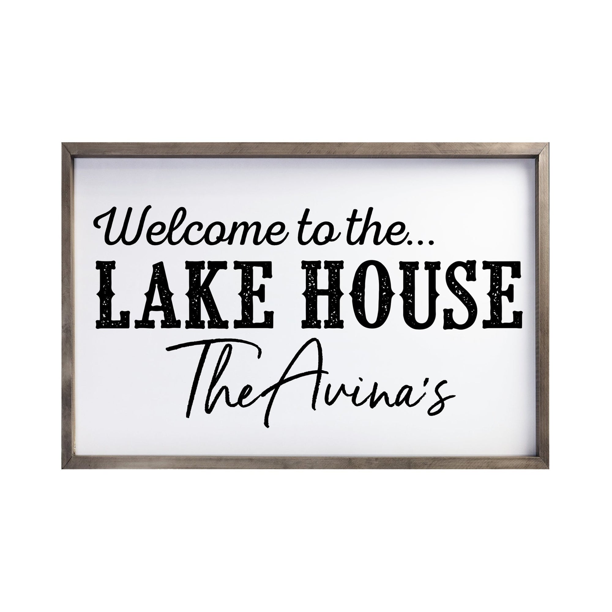 Inspirational Personalized Framed Shadow Box 25x36 - Welcome to the Lake House - LifeSong Milestones