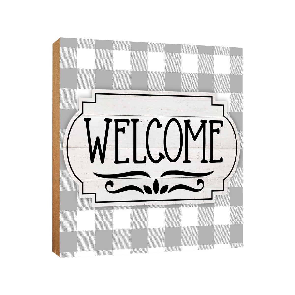 A close-up of a wooden tabletop adorned with inspirational fall signs, enhancing your home decor