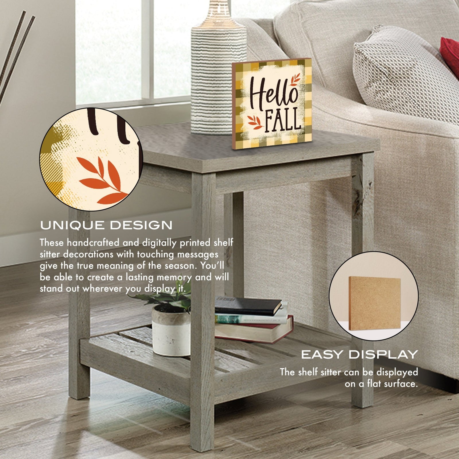 Unique fall shelf decor that captures the essence of the season, blending modern and rustic aesthetics seamlessly