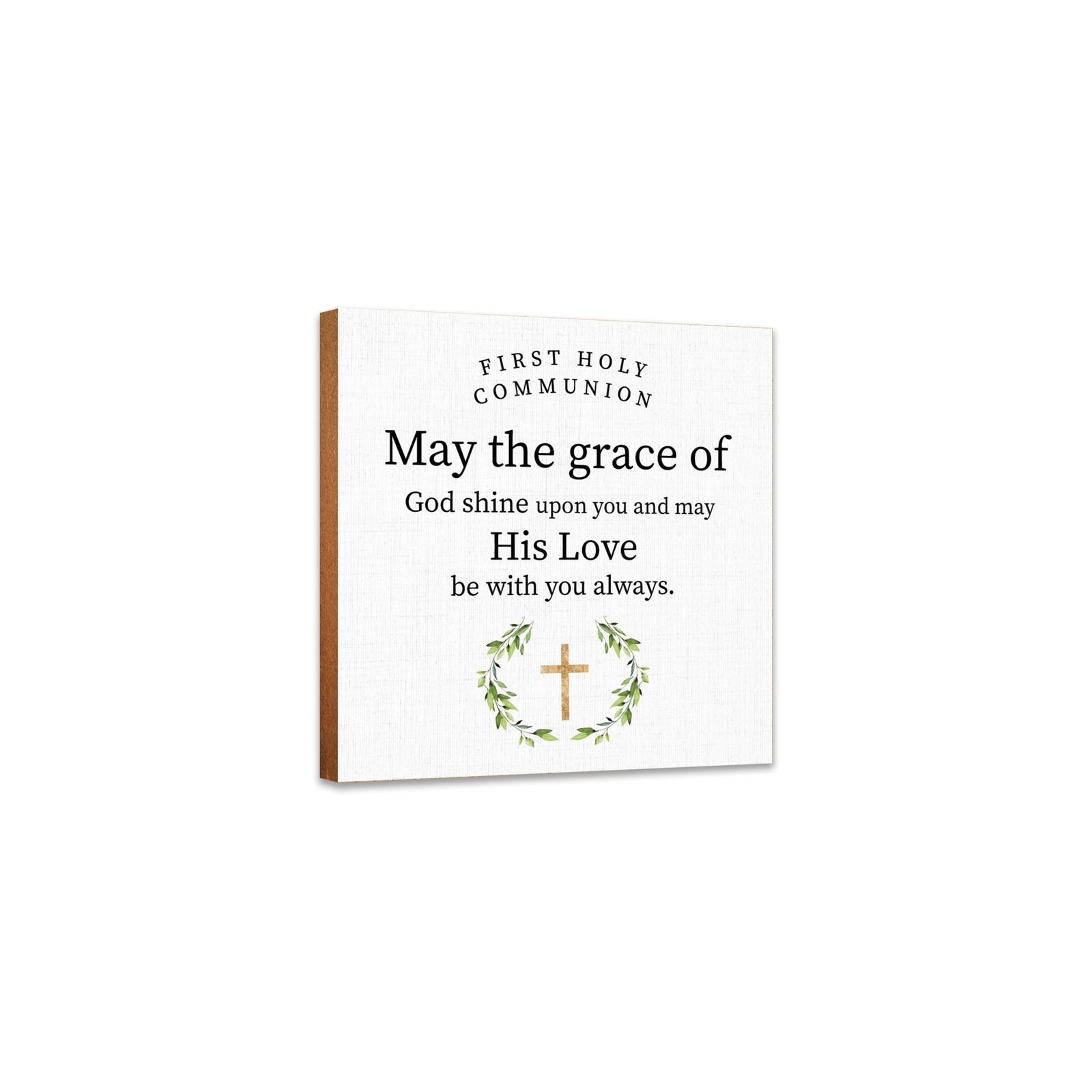 Inspirational Shelf Décor and Tabletop Signs for First Holy Communion - LifeSong Milestones