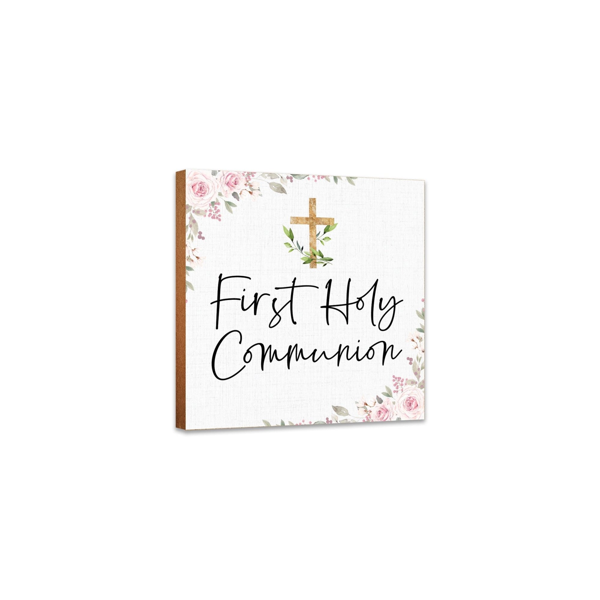Inspirational Shelf Décor and Tabletop Signs for First Holy Communion - LifeSong Milestones