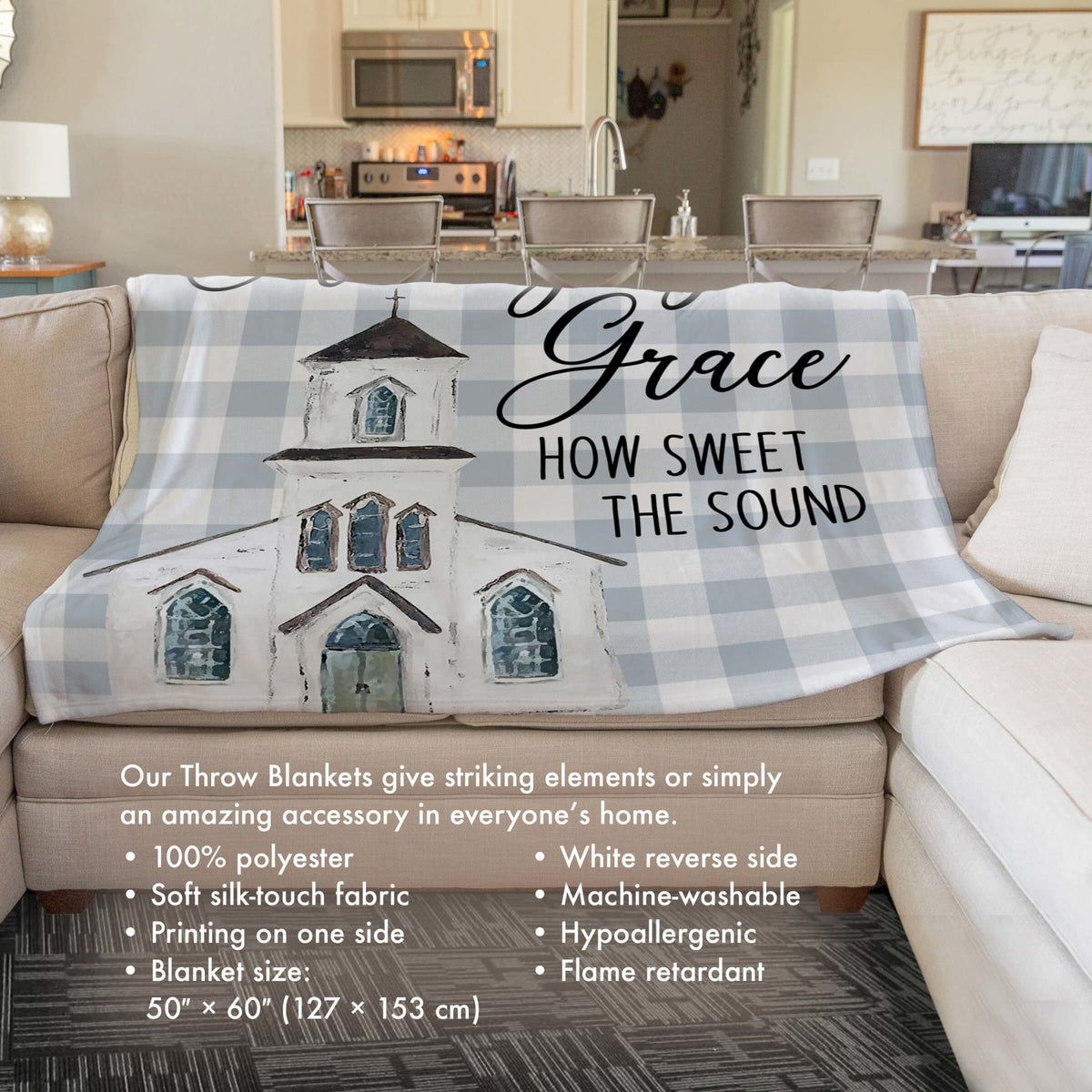Inspirational Soft and Hypoallergenic Blanket for Home – Amazing Grace - LifeSong Milestones