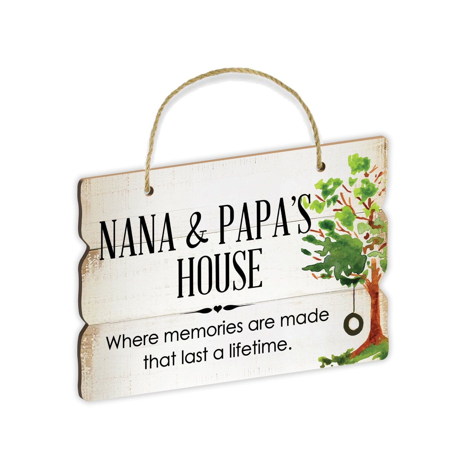 Inspirational Wall Hanging Rope Signs Gift for Grandparents - LifeSong Milestones