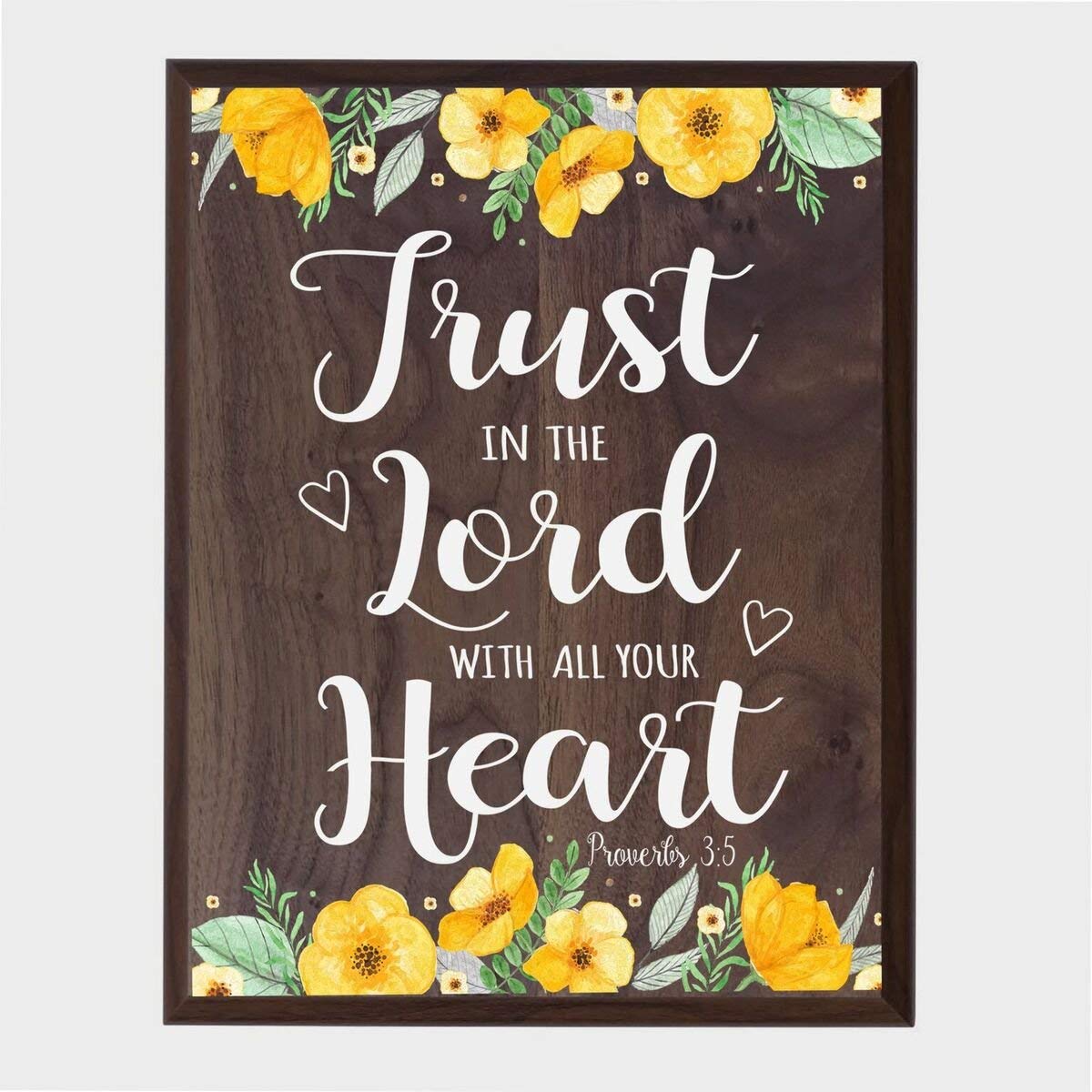 Inspirational Walnut Wood Home Decor Wall Plaque - Trust In The Lord - LifeSong Milestones