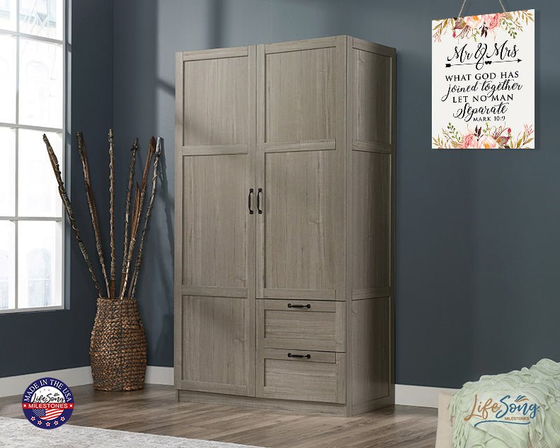 Inspirational Wedding Wooden Wall Hanging Rope Sign 12" x 15" x 0.125" - LifeSong Milestones