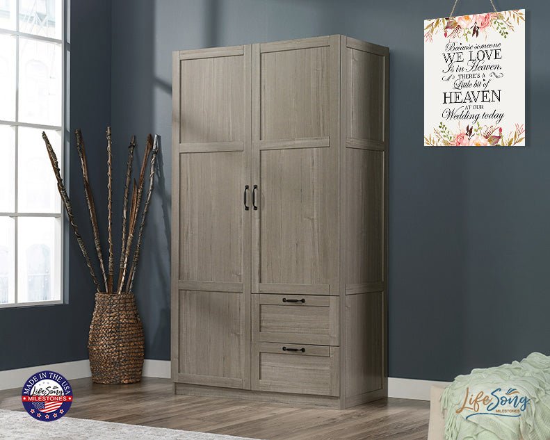 Inspirational Wedding Wooden Wall Hanging Rope Sign 12" x 15" x 0.125" - LifeSong Milestones