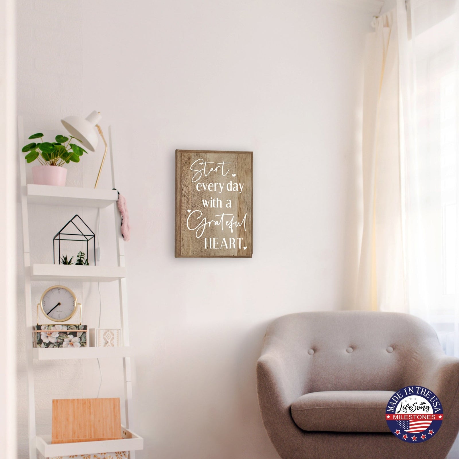 Inspirational Wood Wall Hanging Plaques With Motivational Verse For Home Décor And Gift Idea - Start every day - LifeSong Milestones