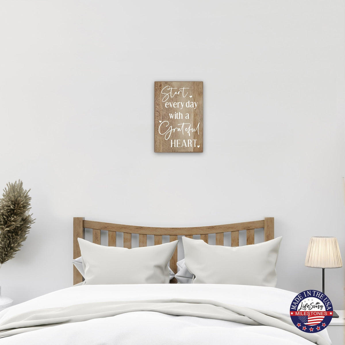 Inspirational Wood Wall Hanging Plaques With Motivational Verse For Home Décor And Gift Idea - Start every day