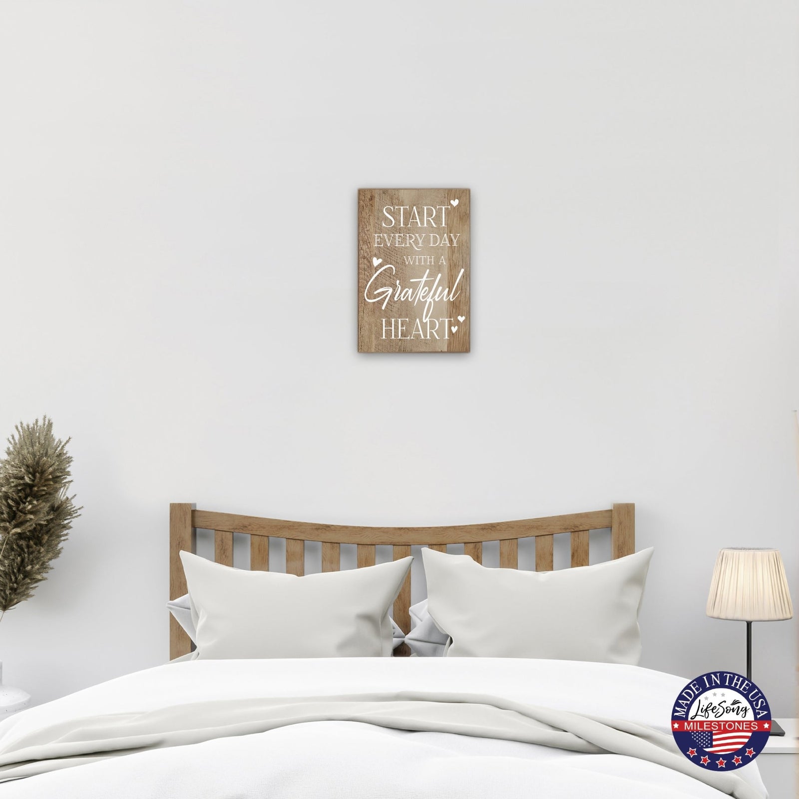 Inspirational Wood Wall Hanging Plaques With Motivational Verse For Home Décor And Gift Idea - Start every day - LifeSong Milestones