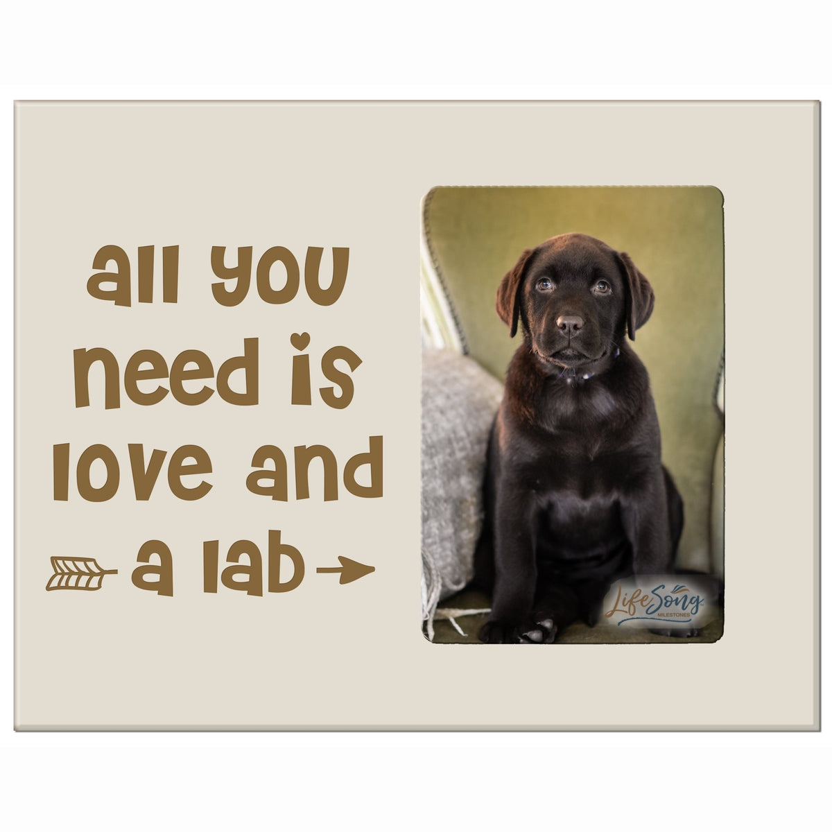 Inspirational Wooden 8x10 Picture Frame for Pet Dogs holds 4x6 photo All You Need Arrow - LifeSong Milestones