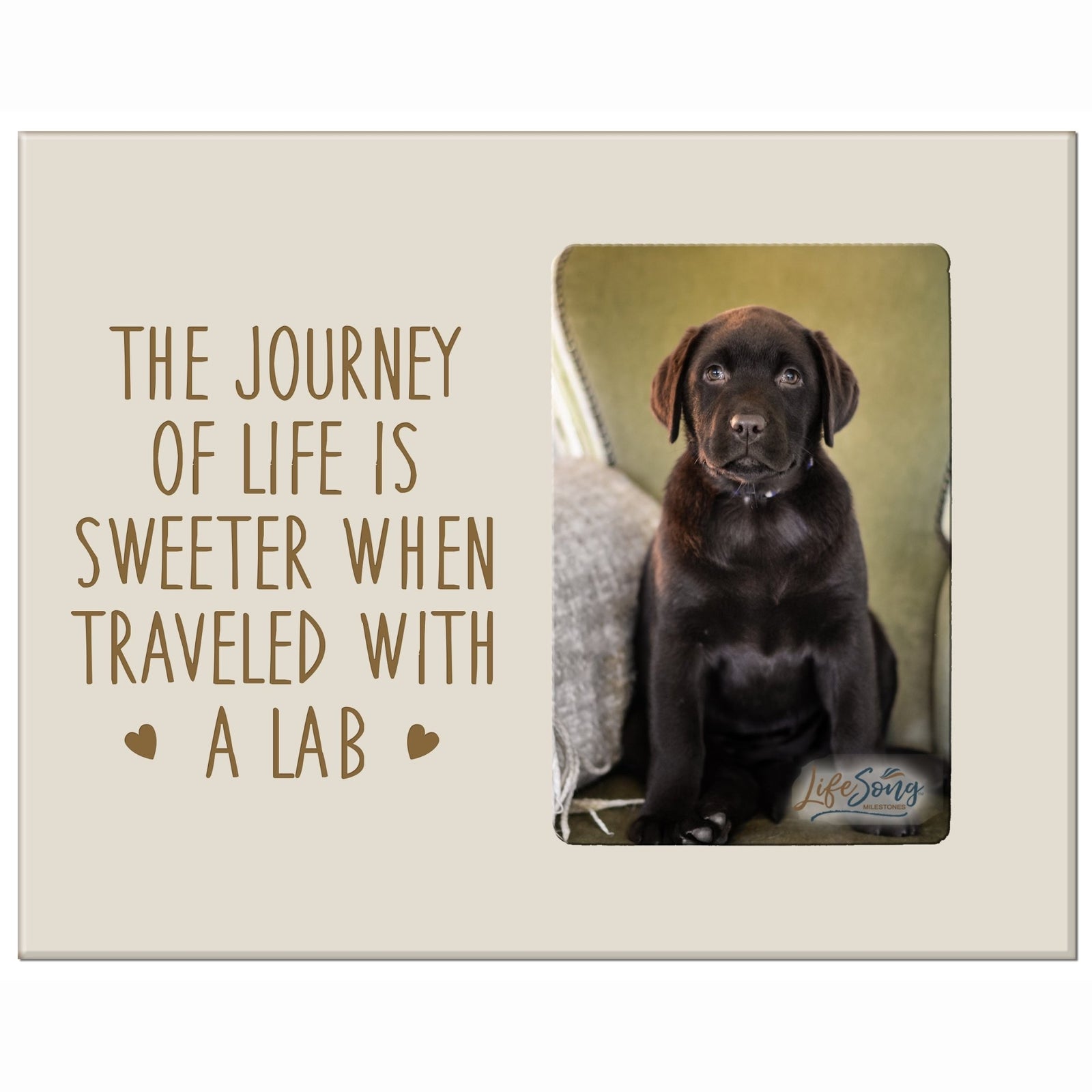 Inspirational Wooden 8x10 Picture Frame for Pet Dogs holds 4x6 photo The Journey Of Life - LifeSong Milestones