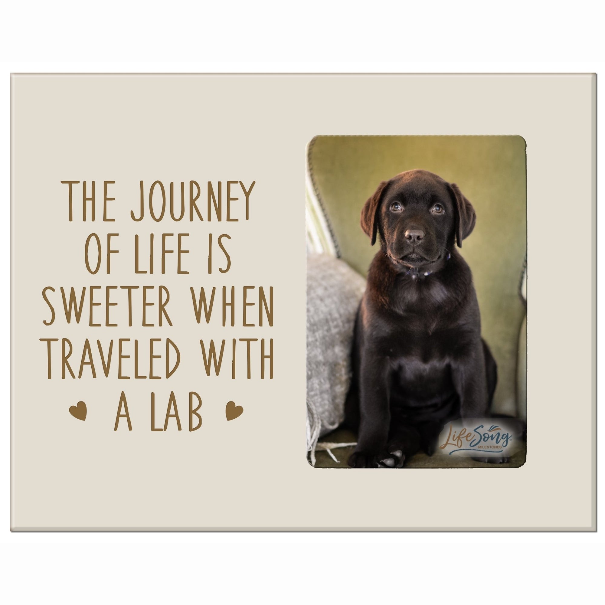 Inspirational Wooden 8x10 Picture Frame for Pet Dogs holds 4x6 photo The Journey Of Life - LifeSong Milestones