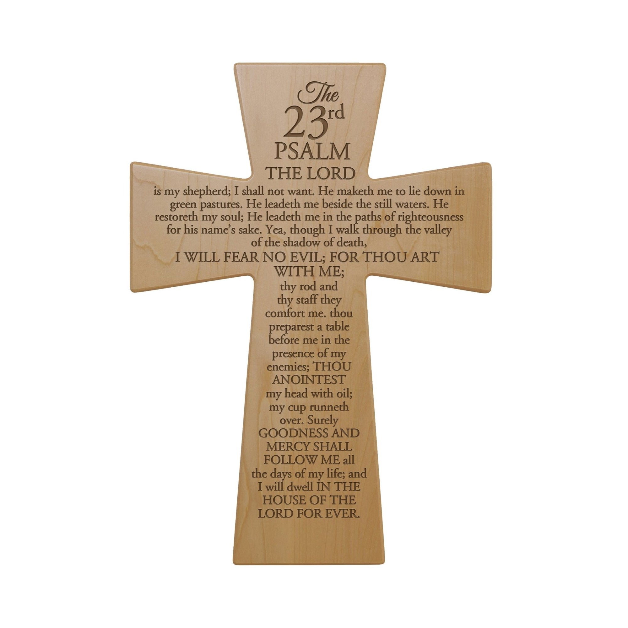 Inspirational Wooden Hanging Wall Cross 7x11 – The lord is my shepherd - LifeSong Milestones