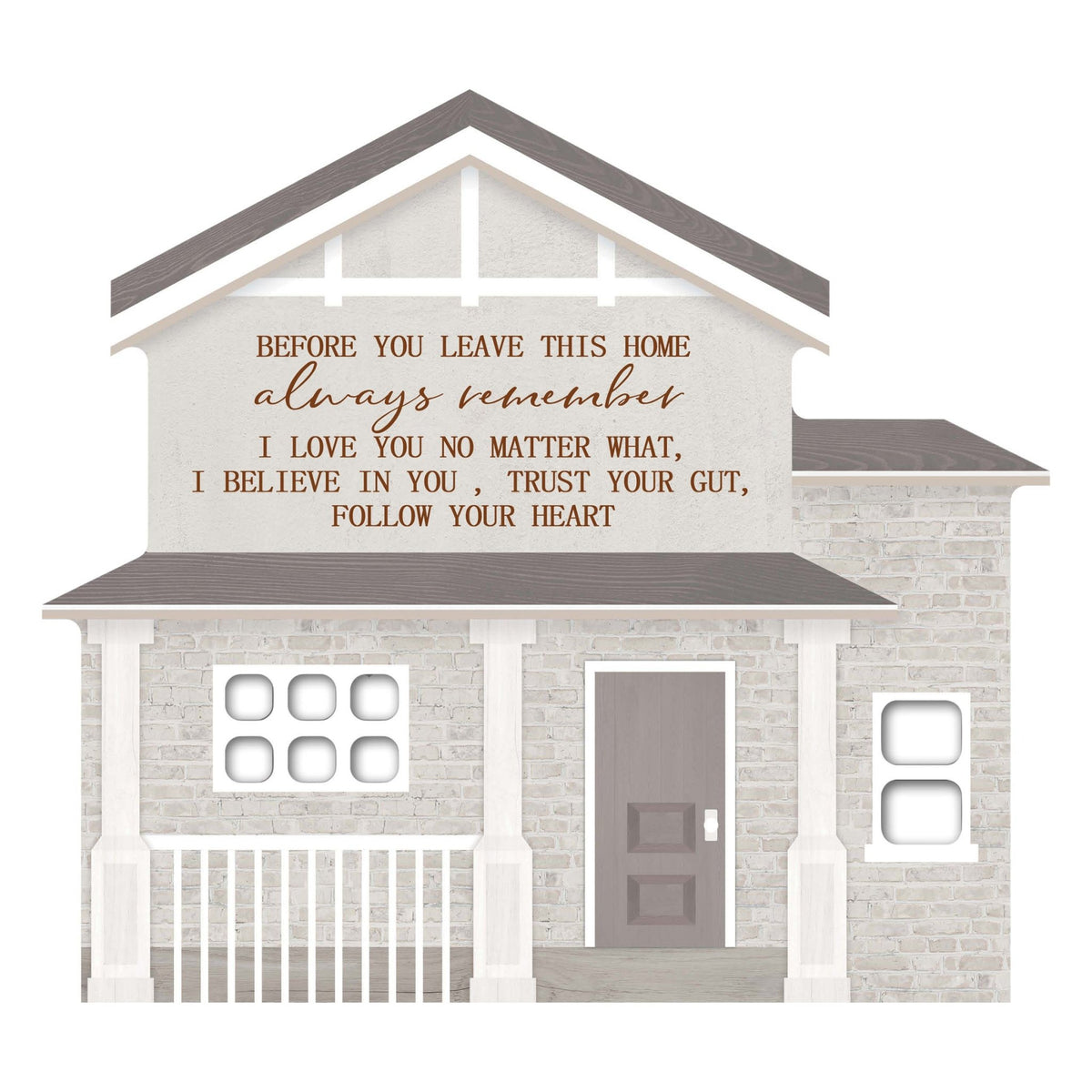 Inspirational Wooden House Shaped Table Top and Shelf Decoration with Christian and Bible Verse 7.25x8 - HOME - LifeSong Milestones