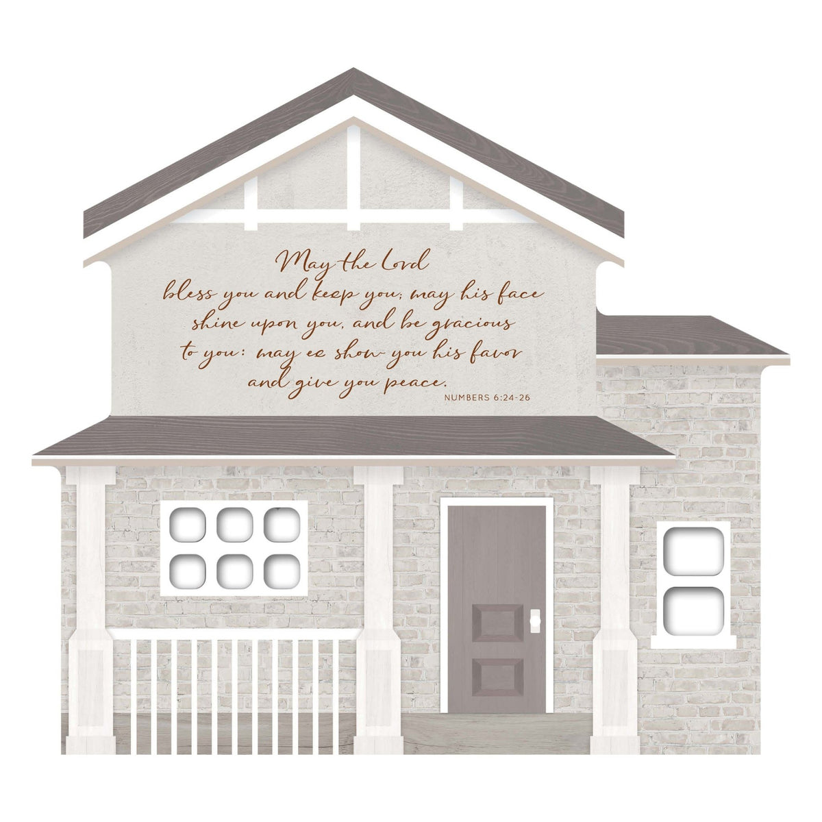 Inspirational Wooden House Shaped Table Top and Shelf Decoration with Christian and Bible Verse 7.25x8 - KITCHEN - LifeSong Milestones