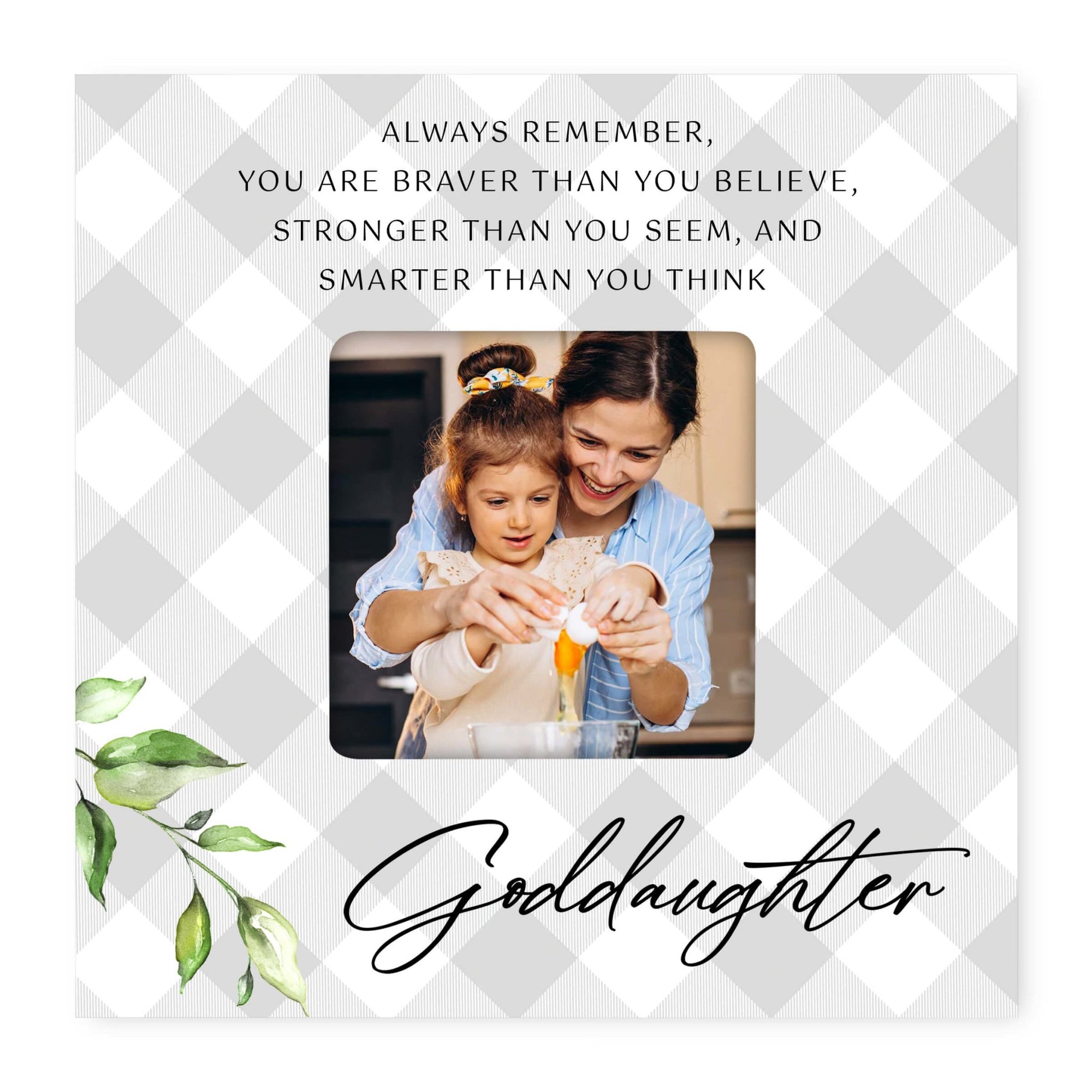 Inspirational Wooden Picture Frame for Goddaughter - LifeSong Milestones