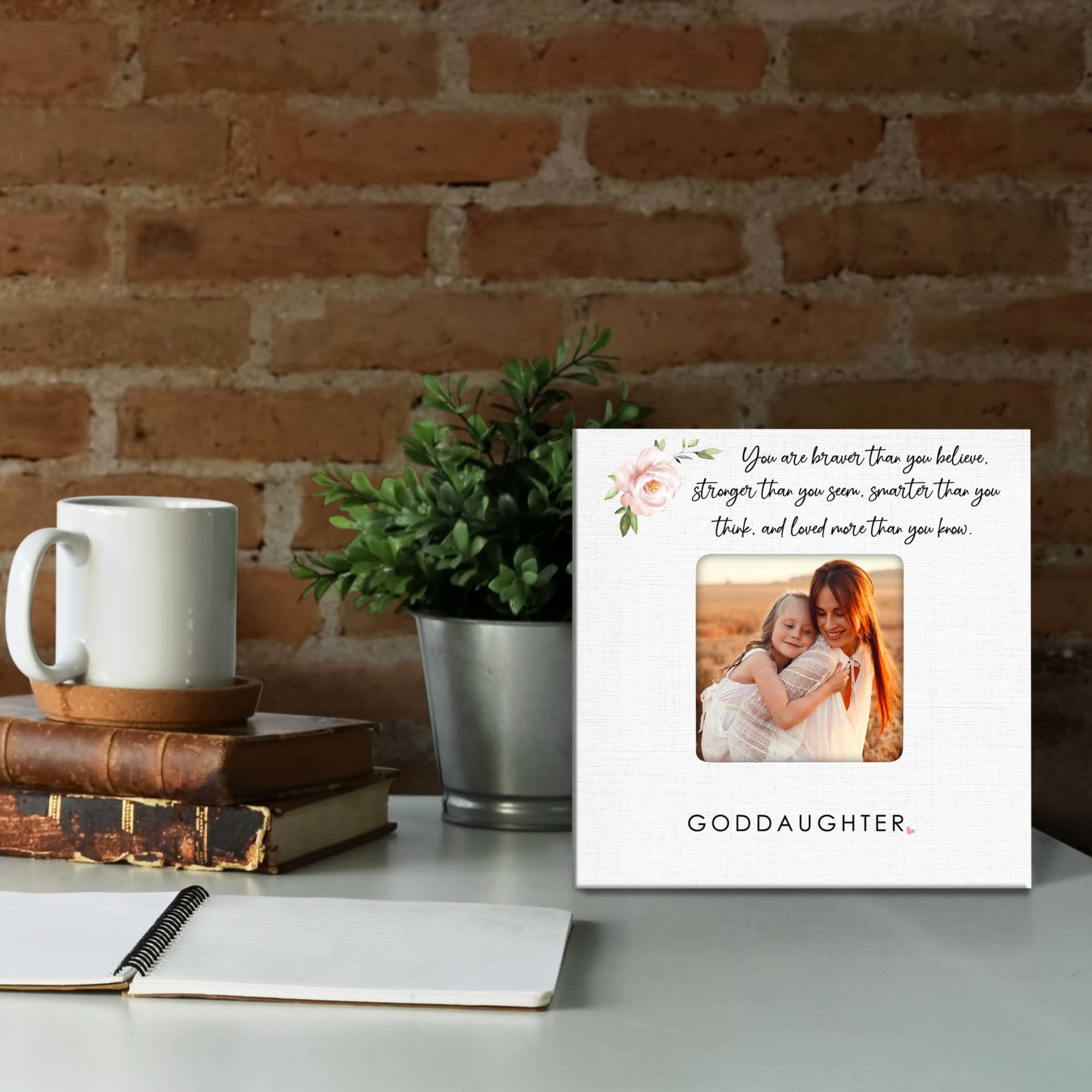 Inspirational Wooden Picture Frame for Goddaughter - LifeSong Milestones
