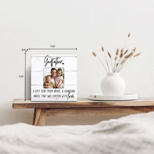Inspirational Wooden Picture Frame for Godfather - Godfather A Gift Sent - LifeSong Milestones