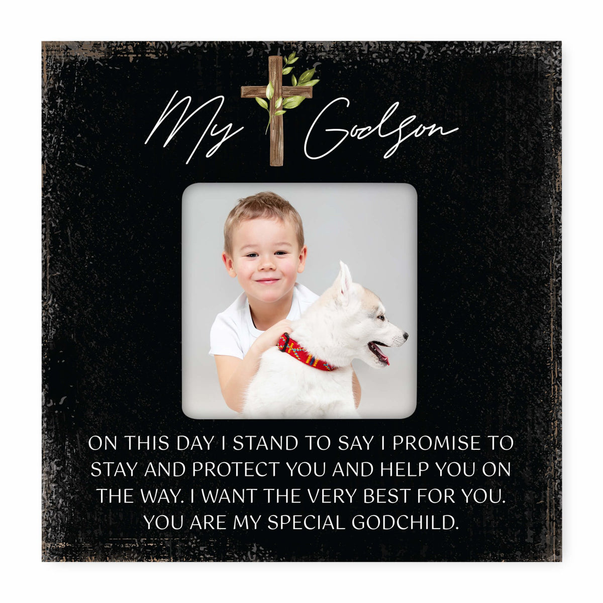 Inspirational Wooden Picture Frame for Godson - LifeSong Milestones